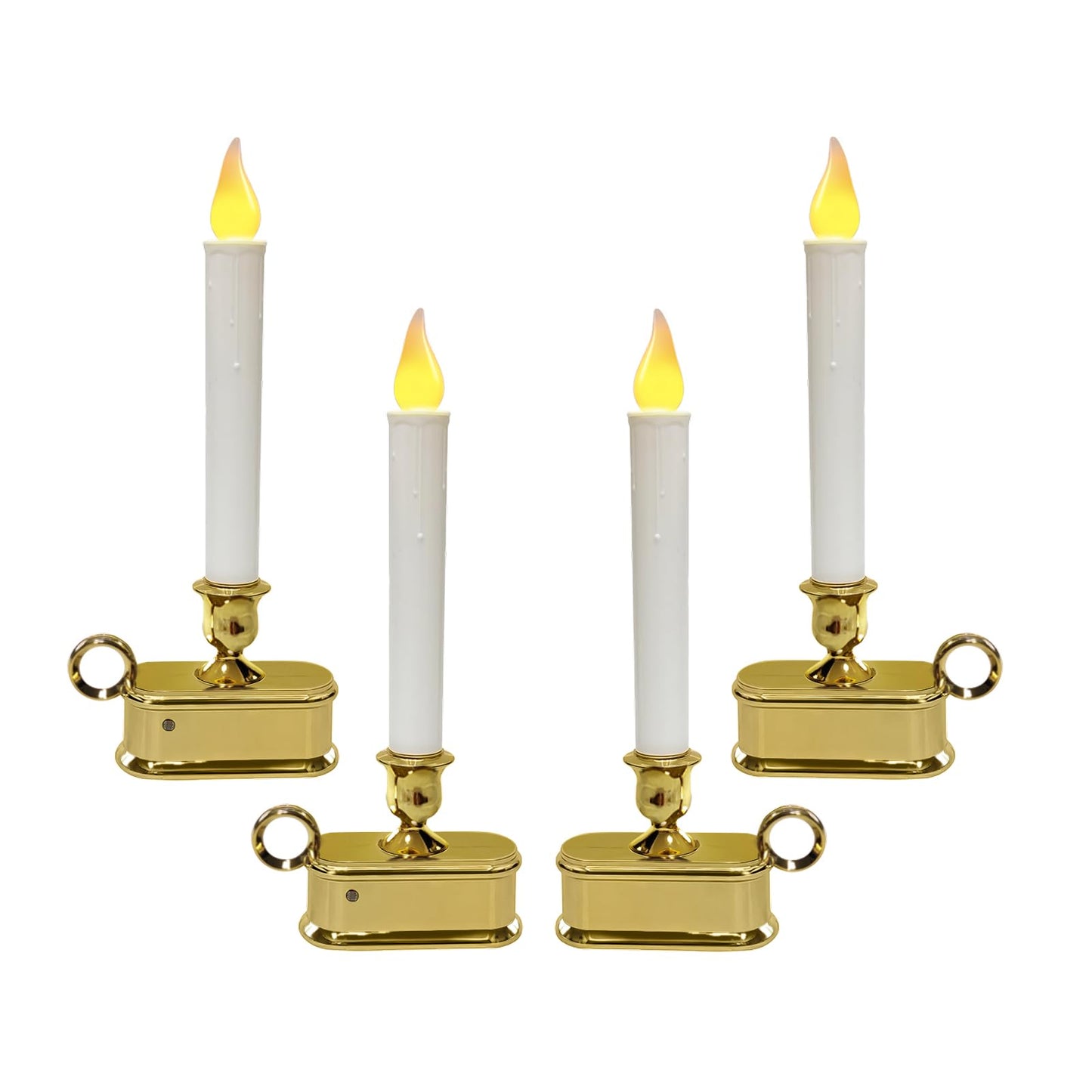CHYSUPER 4Pack Dusk to Dawn Window Candles Battery Operated, Flameless LED Candles with Light Sensor & 3 Modes, Realistic Flickering Flame for Christmas Holiday Decor