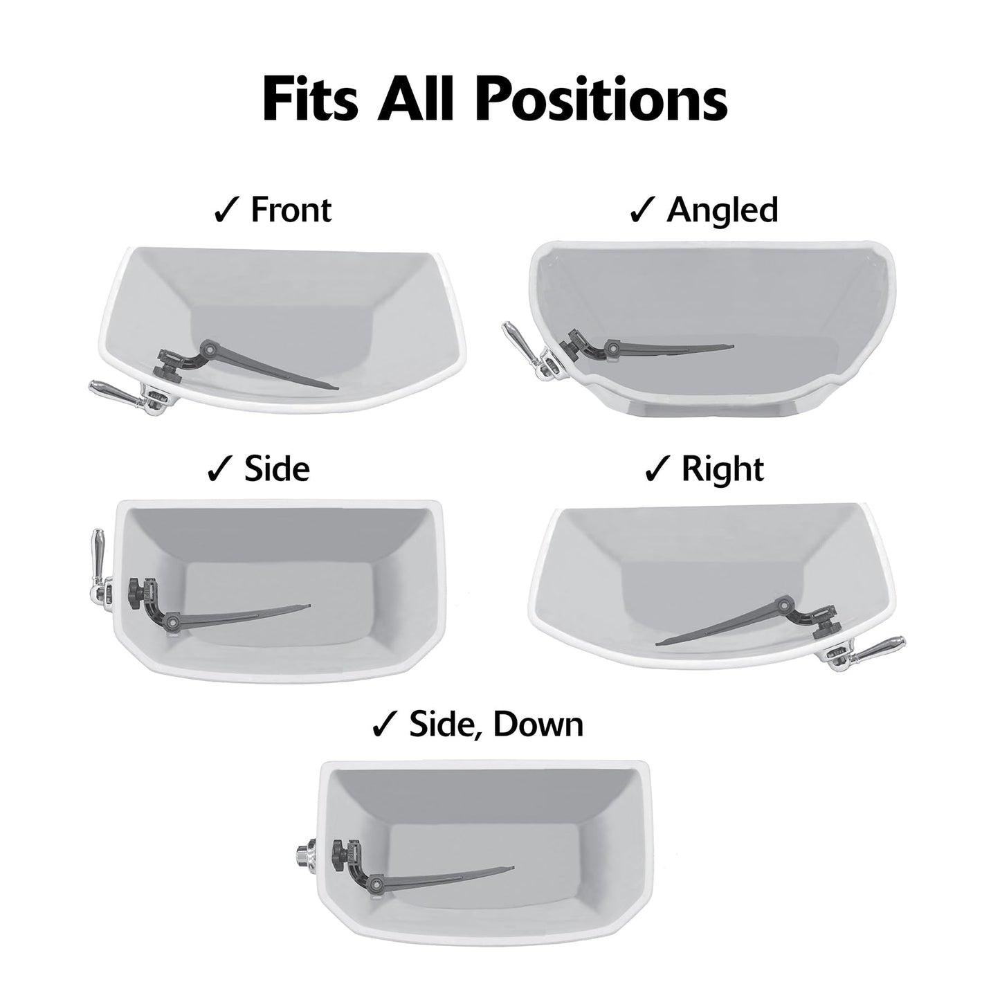 Korky 6051BP Strongarm Tank Lever Universal to Fit Front Angled Side Left and Right Mount Toilets, 1 Piece, Chrome, Faucet Style