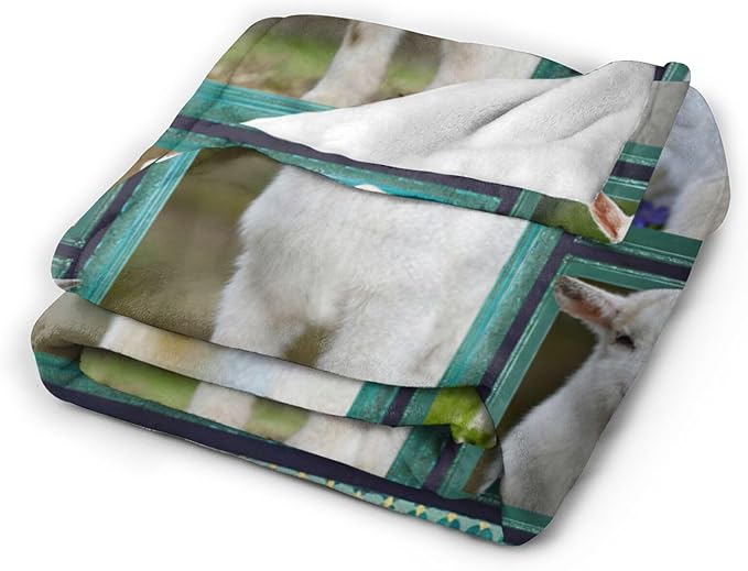 Cute Goat Blanket, Farmhouse Animal Throw Blankets, Goats Fuzzy Plush Blanket Ultra Soft for Goat Lover Gift Kids Teens Women Men Girls Boys Stuff Decor for Home Bedding Sofas Couch Camping 50"X40"