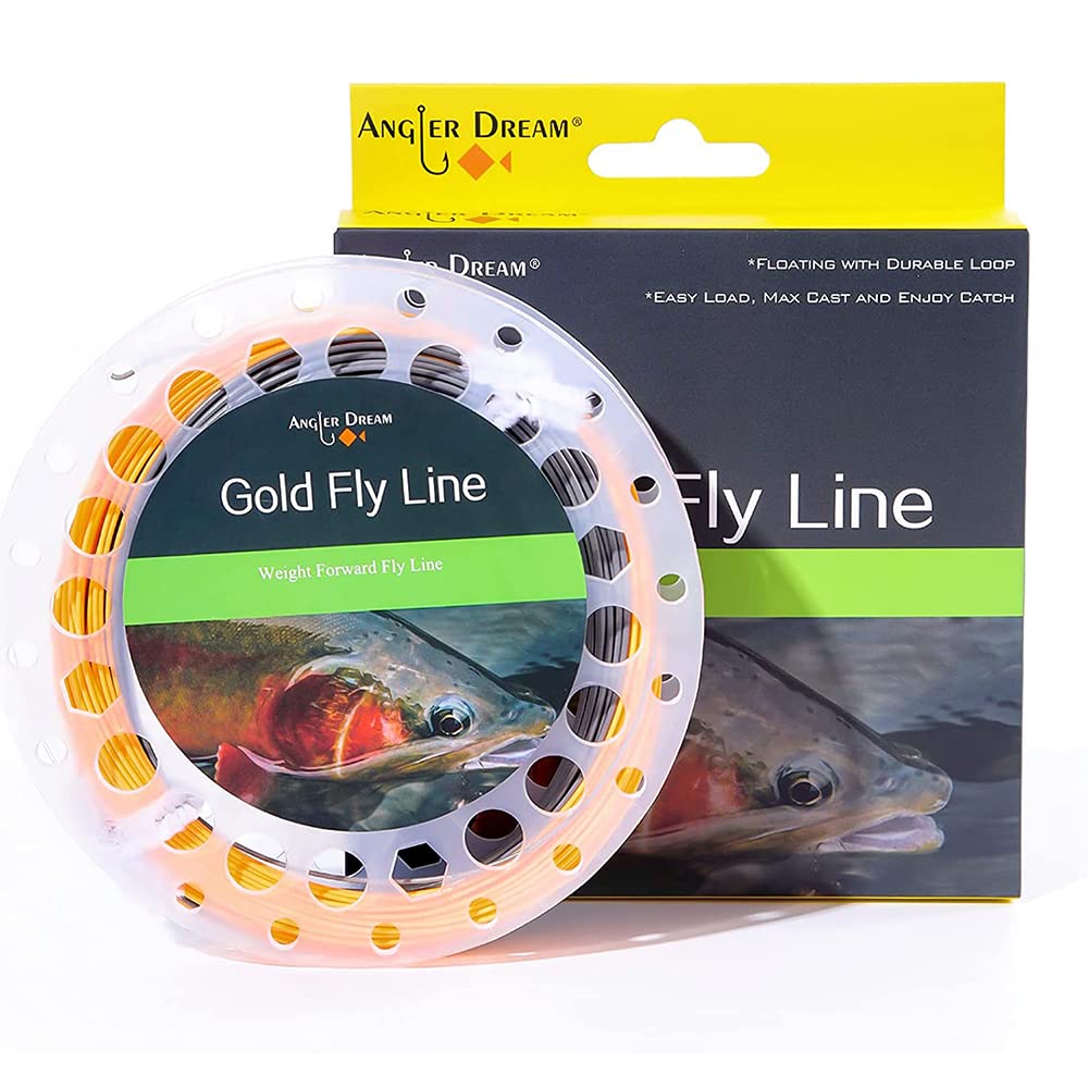 ANGLER DREAM Orange Gray Fly Line 90FT Weight Forward Floating 8WT Fly Fishing Line