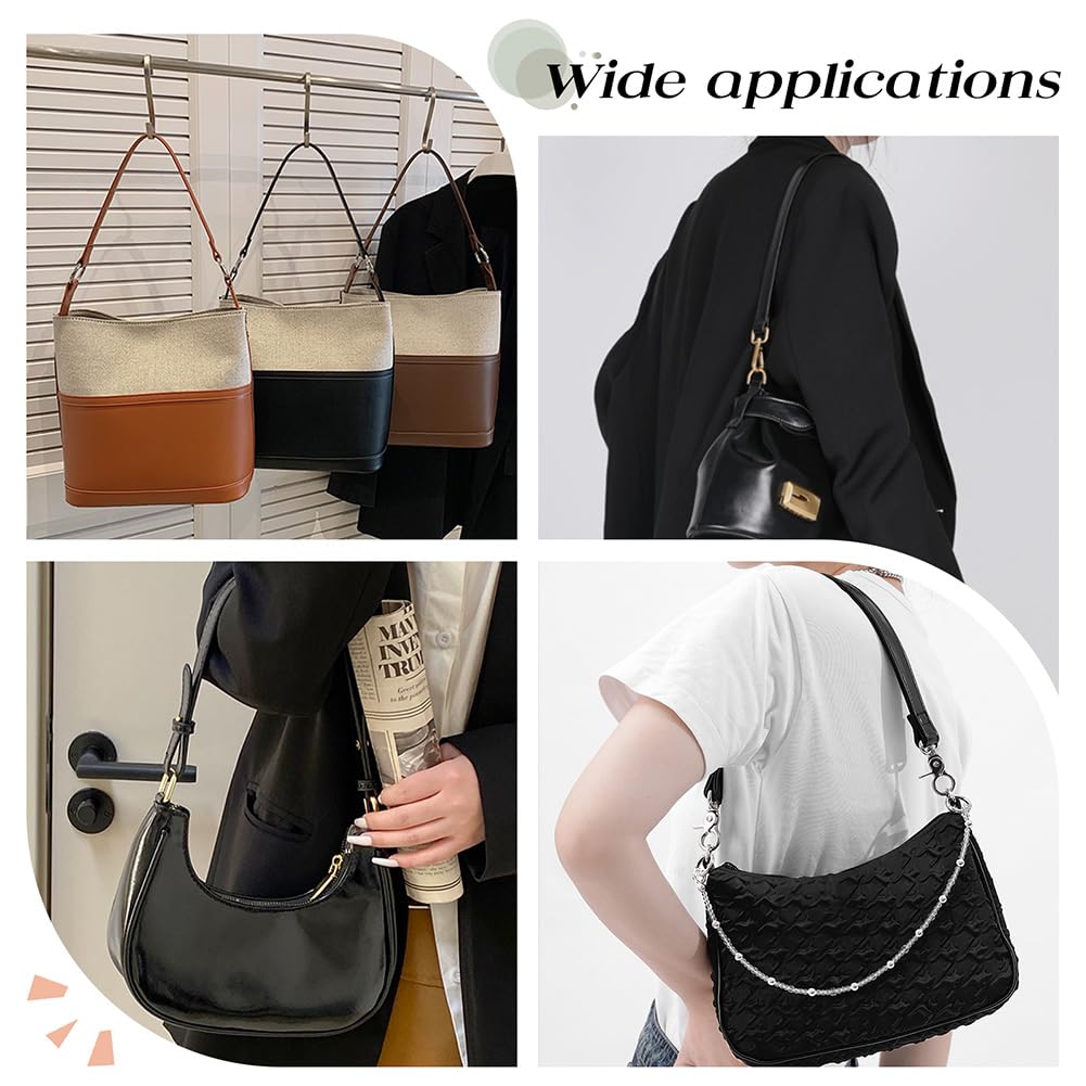 PH PandaHall Black PU Leather Purse Strap, 20 Inch Bag Handle 1 inch Wide Handbag Strap Bag Strap with Golden Buckles for Handbag Tote Briefcase Wallet DIY Handbags Making Underarm Bags
