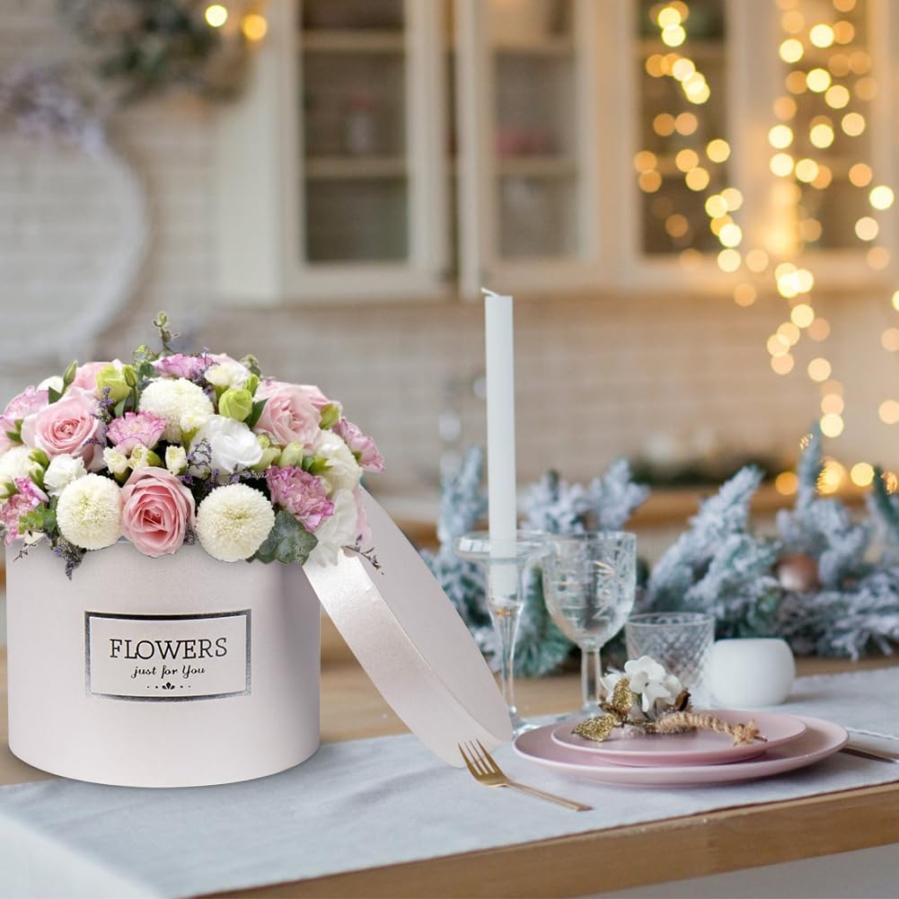 GnFlus White Gift Box Round Gift Boxes with Lids Set of 3 Nesting Gift Boxes for Presents Assorted Sizes Flower Boxes for Arrangements Birthday Wedding Bridesmaid Graduation Christmas Party Gift Bags