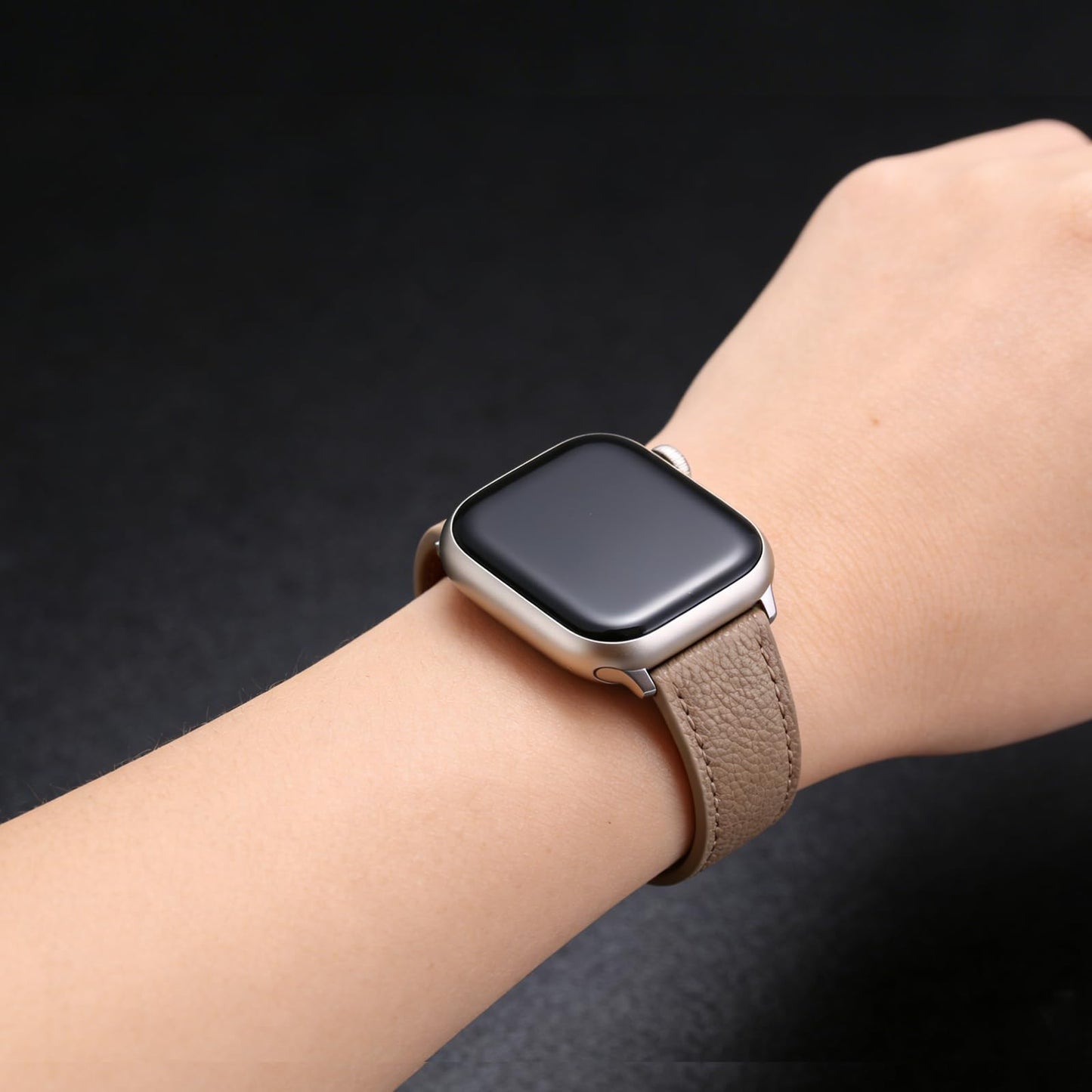 Premium French Goatskin Women's Soft Leather Band Compatible with Apple Watch Band 38mm 40mm 41mm 42mm 44mm 45mm 46mm 49mm, Thin Slim Leather Strap for iWatch Series Ultra SE11 10 9 8 7 6 5 4 3 2 1