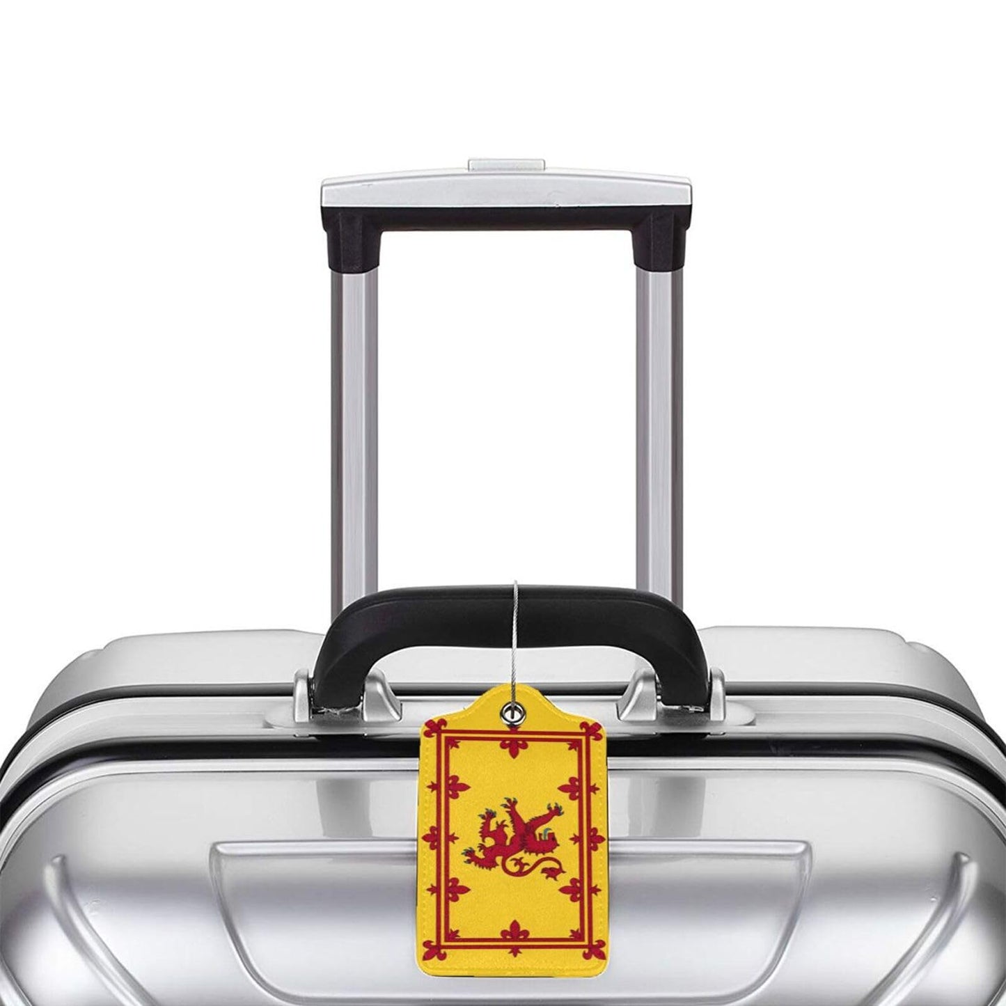 Scotland Rampant Lion Luggage Tag with Stainless Steel Loop Privacy Cover Id Label for Travel Bag Suitcase 2 Pcs