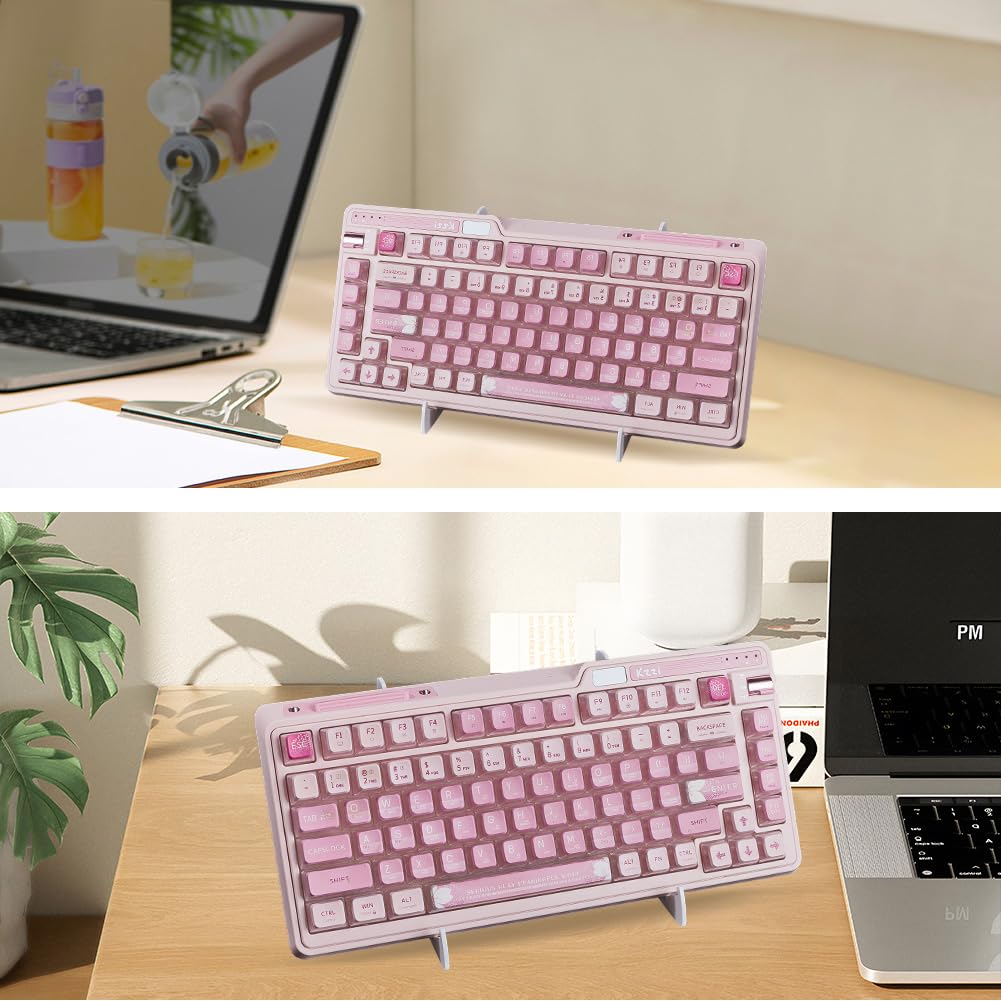 CRASPIRE Acrylic Keyboard Display Stand 1-Tier Portable Keyboard Display Shelf Transparent Display Keyboard Holder Removable Keyboard Storage Holder for Home Office Study