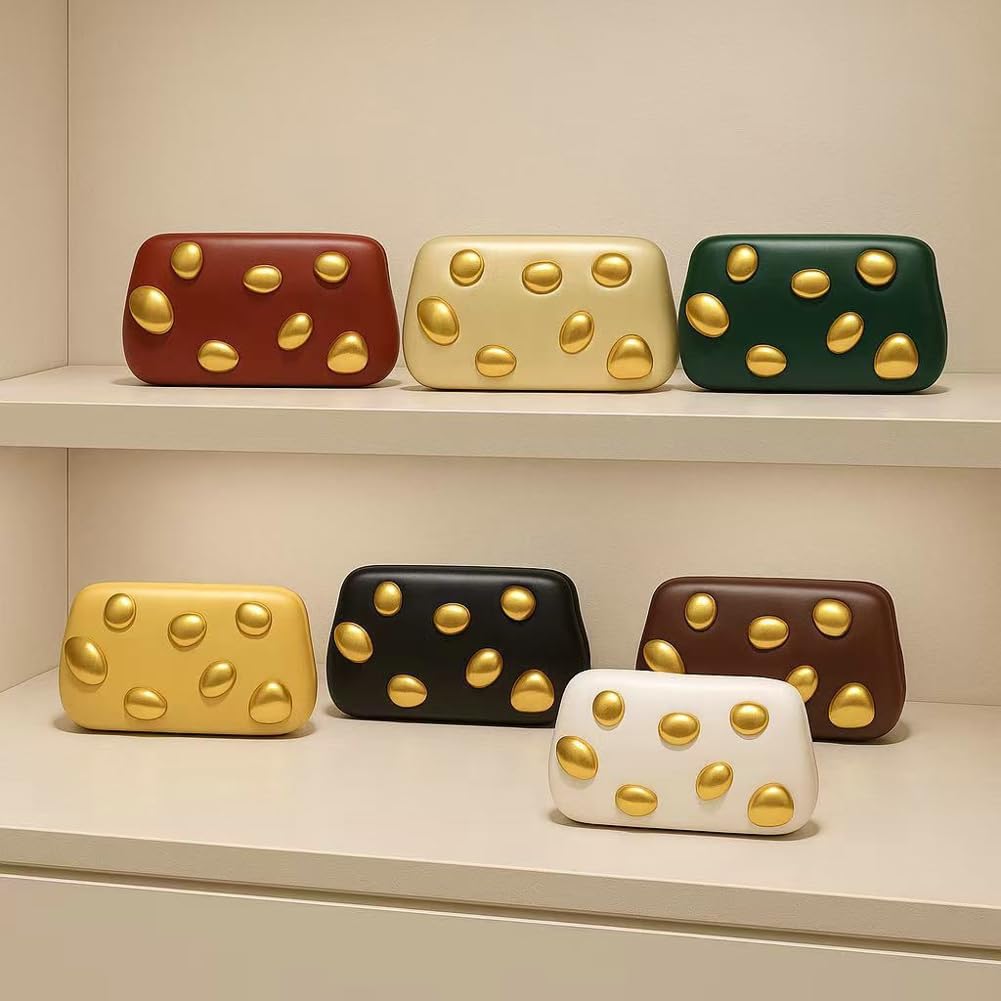 Women PU Leather Clutch Bag Stylish Elegant Clutch Evening Bag Crossbody Handbag Chain Purse for Wedding Party Prom