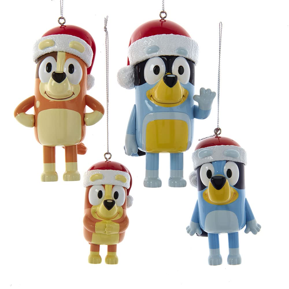 Bluey™ and Family Ornaments, 4-Piece Set