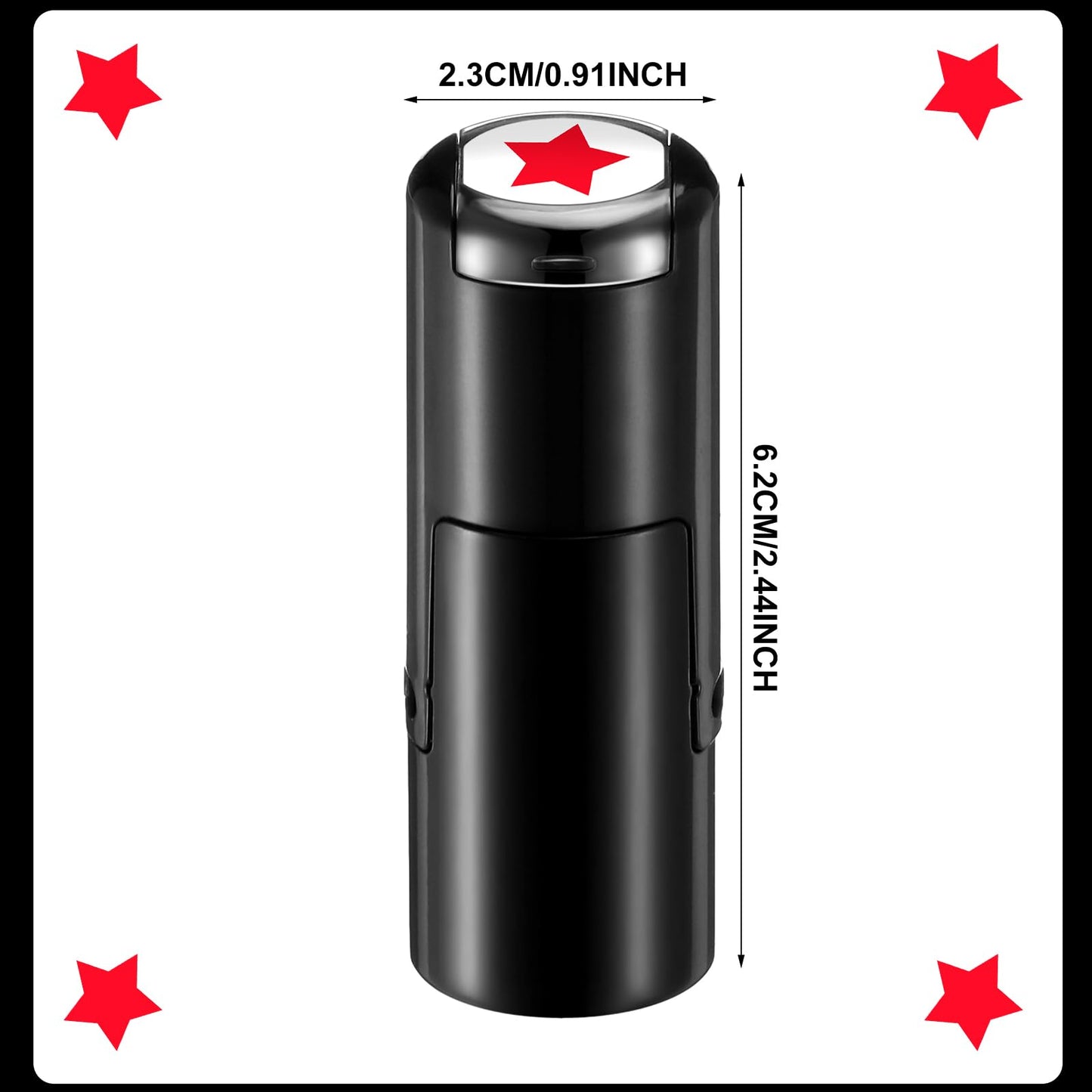 Supervitae 2 Pack Solid Star Print Stamps Red Ink Star Stamper Mini Self Inking Stamps for Classroom Party Educational Learning Activities Craft Supplies