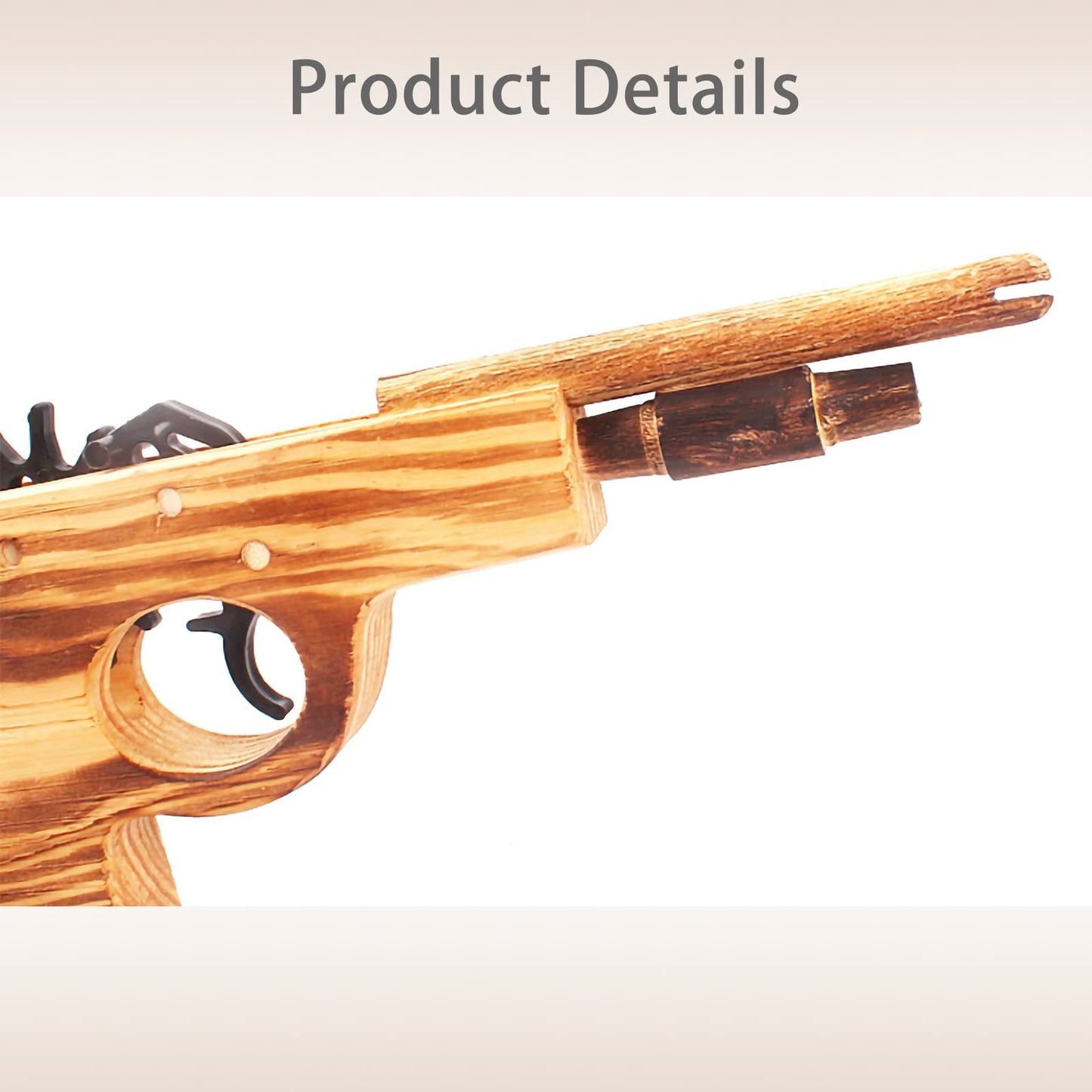 2 Pcs Wooden Rubber Band Gun Quality Wood & Handmade Kids Outdoor Toy 9 Inches Length