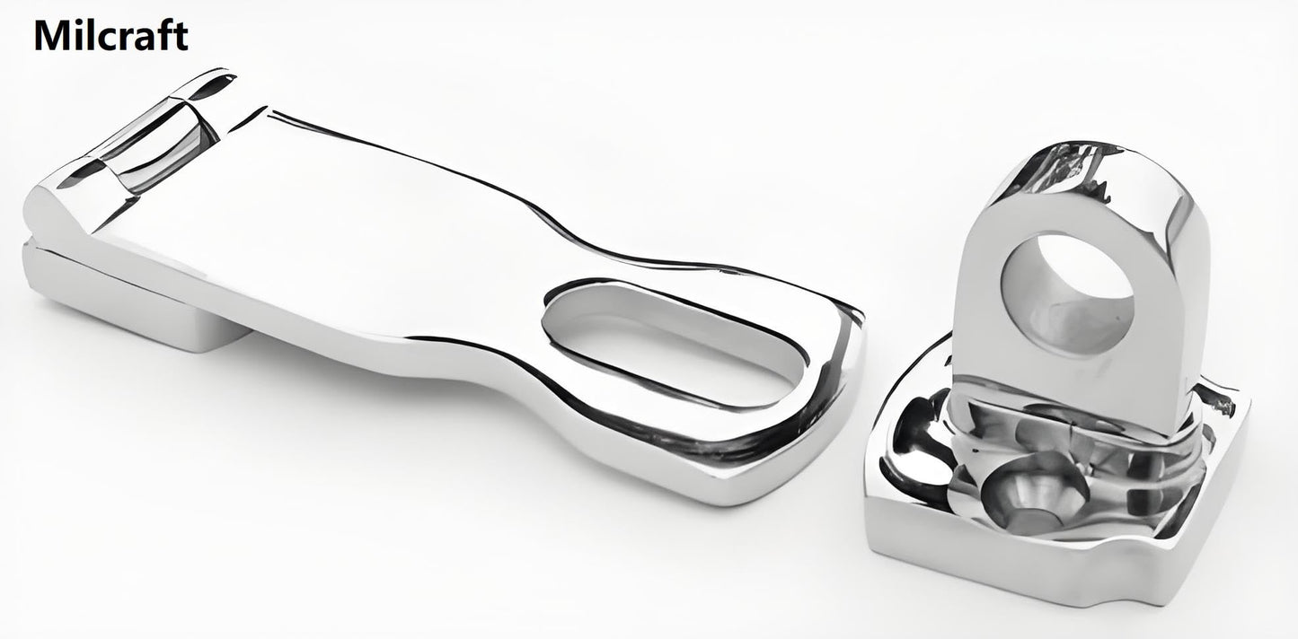 Marine Grade Stainless Steel Heavy Duty Door Hasp with Turning Padlock Eye Mount