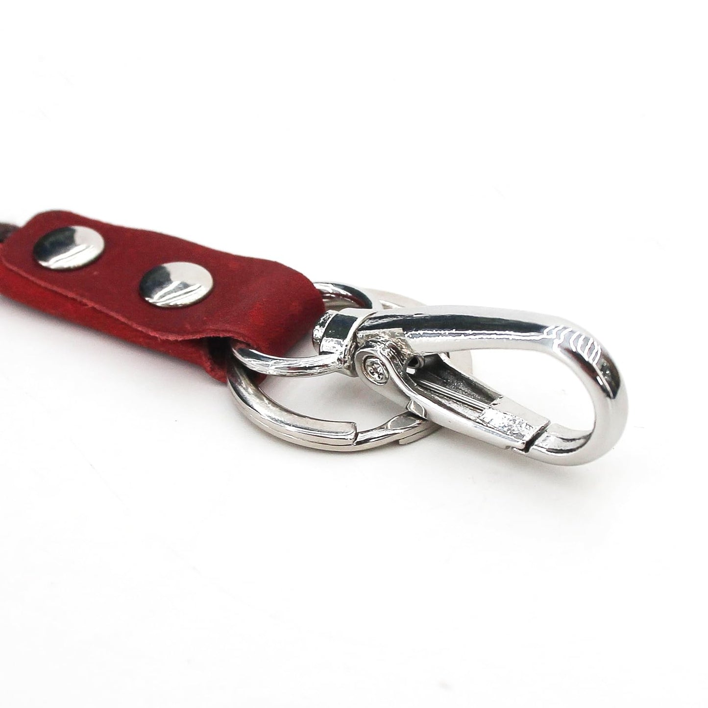 Badge Holder: Boshiho Cowhide Leather ID Badge Card Holder with 19" Neck Lanyard, Horizontal Style (Red)