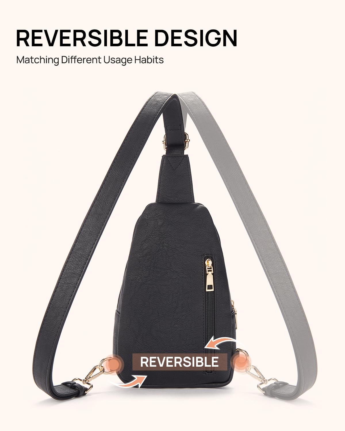 Telena Crossbody Bags for Women Leather Sling Bag for Woman Travel Black