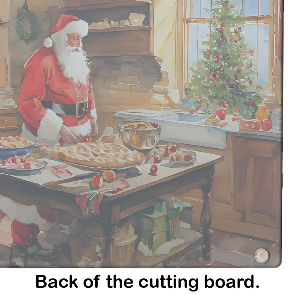 Caroline's Treasures DAC3293LCB Cookies with Santa Claus Father Christmas Glass Cutting Board Large Decorative Tempered Glass Kitchen Cutting and Serving Board Large Size Chopping Board