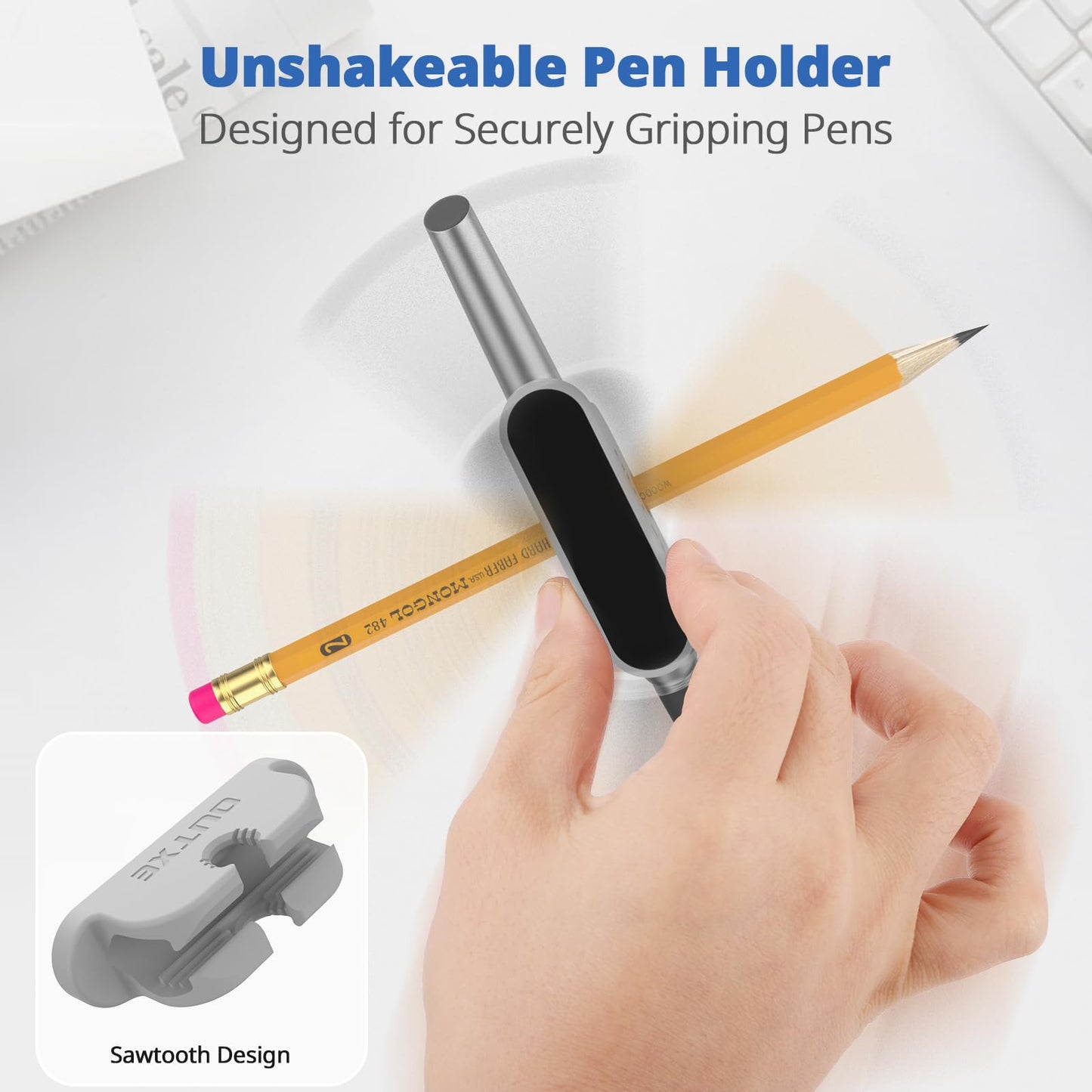 OUTXE 10-Pack Magnetic & Adhesive Pen Holder with Dual Slots - Easy Organize & Access Pencil, Pen, Marker- Perfect for Desk, Wall, Refrigerator, Whiteboard, Clipboard