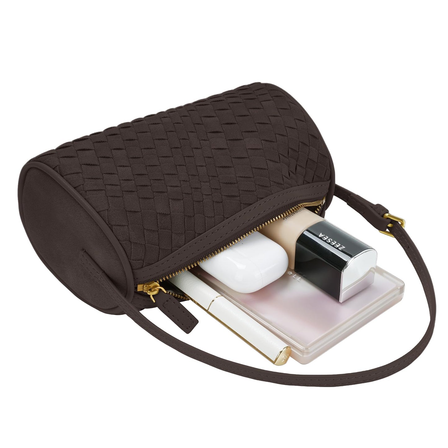 GZRHKJ Mini Woven Bag, Leather Woven Handbag with Adjustable Strap, Small Purses for Women, Top-handle Bags, Mini Evening Bag