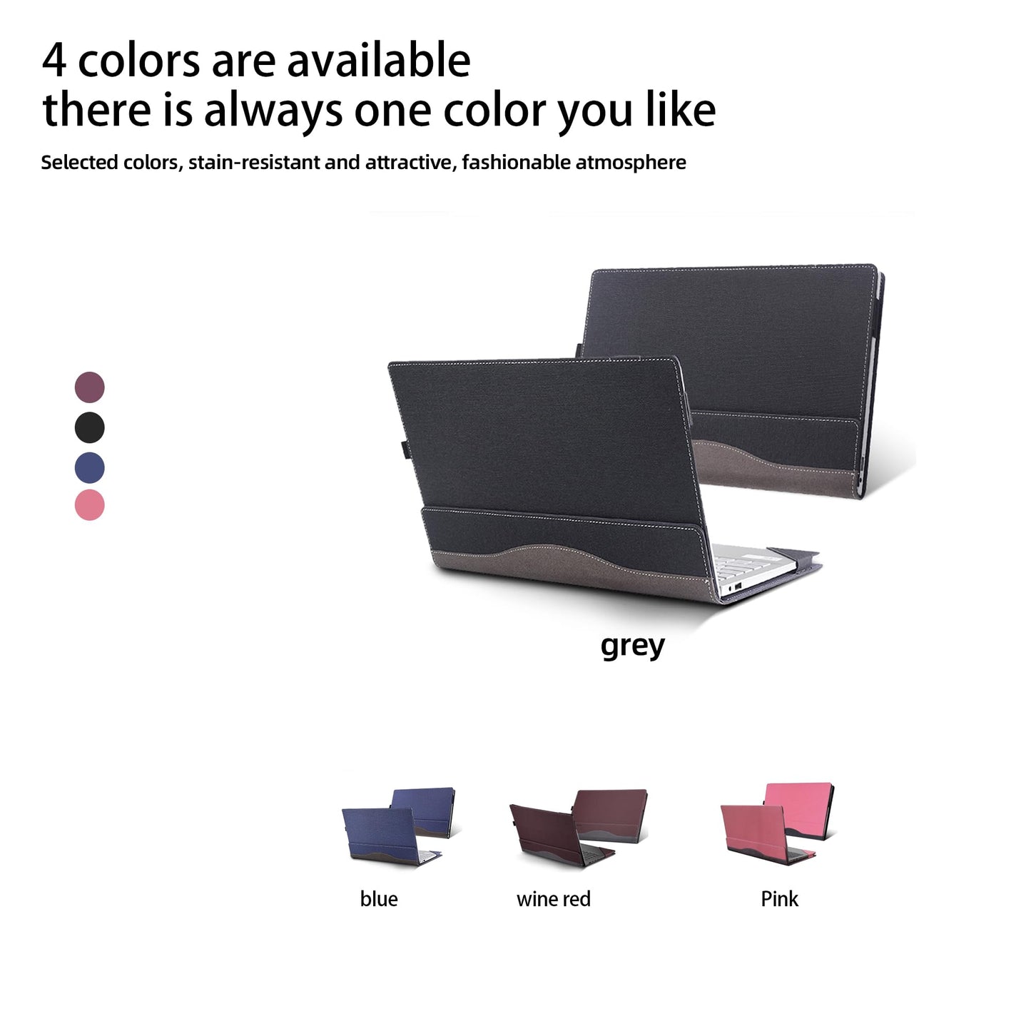 Laptop Case for ASUS Zenbook S 14 (UX5406 UX5406SA) | Zenbook A14 UX3407 UX3407QA UX3407RA14 PU Leather Protective Bag Detachable Shell (Wine red)