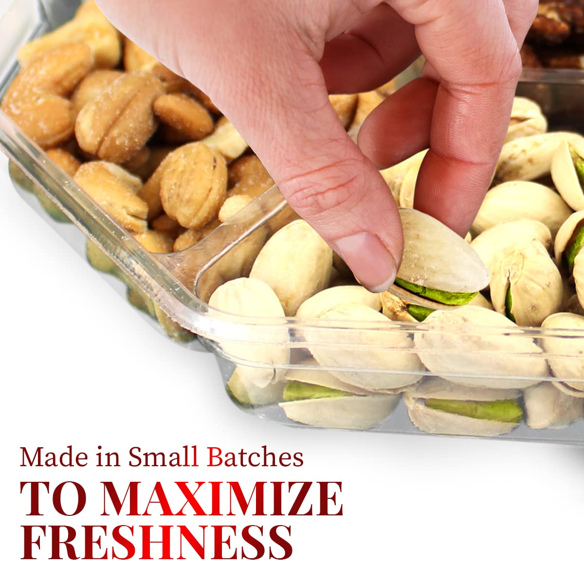 Nuts gift Basket - Delicious Mixed Cravings Gourmet Collection, Features 7 Sectional Platter with Freshly Roasted Nuts