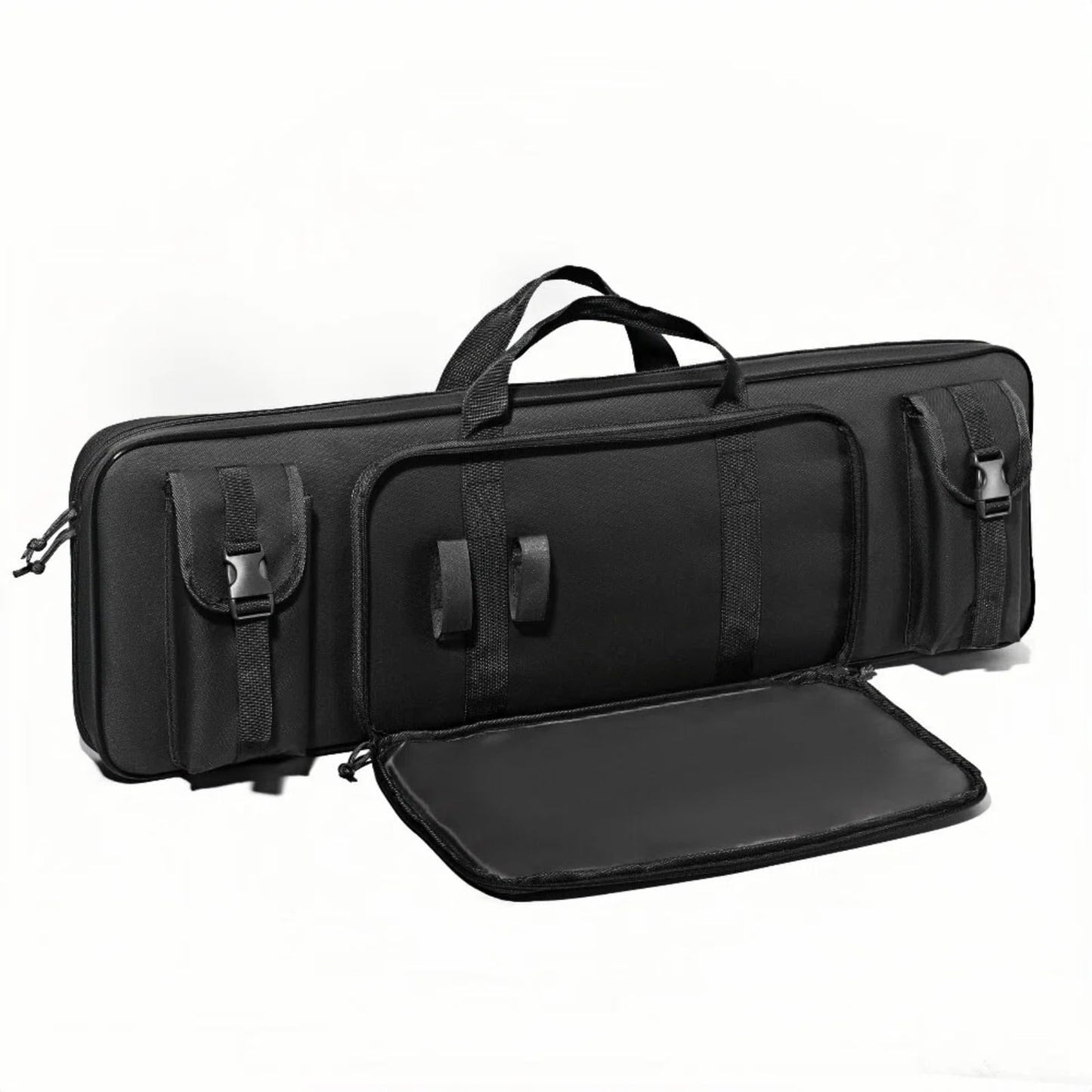 KOKKOYA Soft Gun Case for Rifles and Shotguns Long Scoped Rifle Range Bag Backpack with Tactical Pockets Durable Oxford Fabric Adjustable Sling Dual (black, 34 inch x 12 inch)