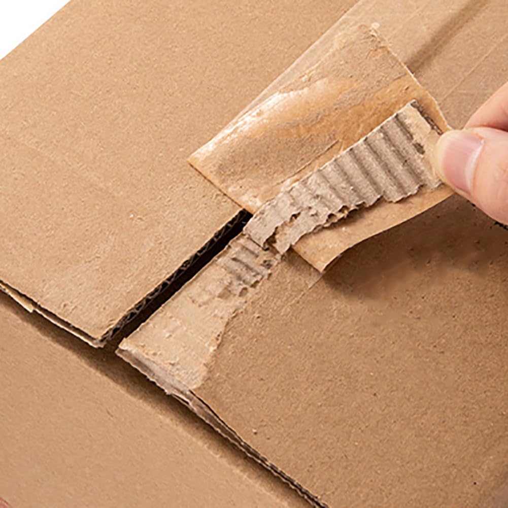 UUYYEO 2 Inch x 50 Yards Kraft Paper Packaging Tape Heavy Duty Brown Packing Tape Refills Writable Box Sealing Tape Fiber Reinforced Tape