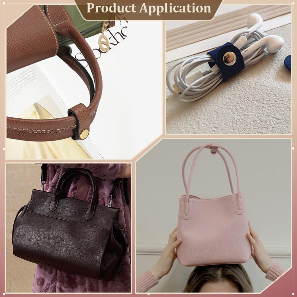 PH PandaHall 4Pcs Leather Purse Shortener Adjustable Buckles 4.5 inch Leather Snap Buckles Closures Bag Handle Keeper Non Slip Lock for Shoulder Strap Handbag Tote Bags(Beige/Red Brown)