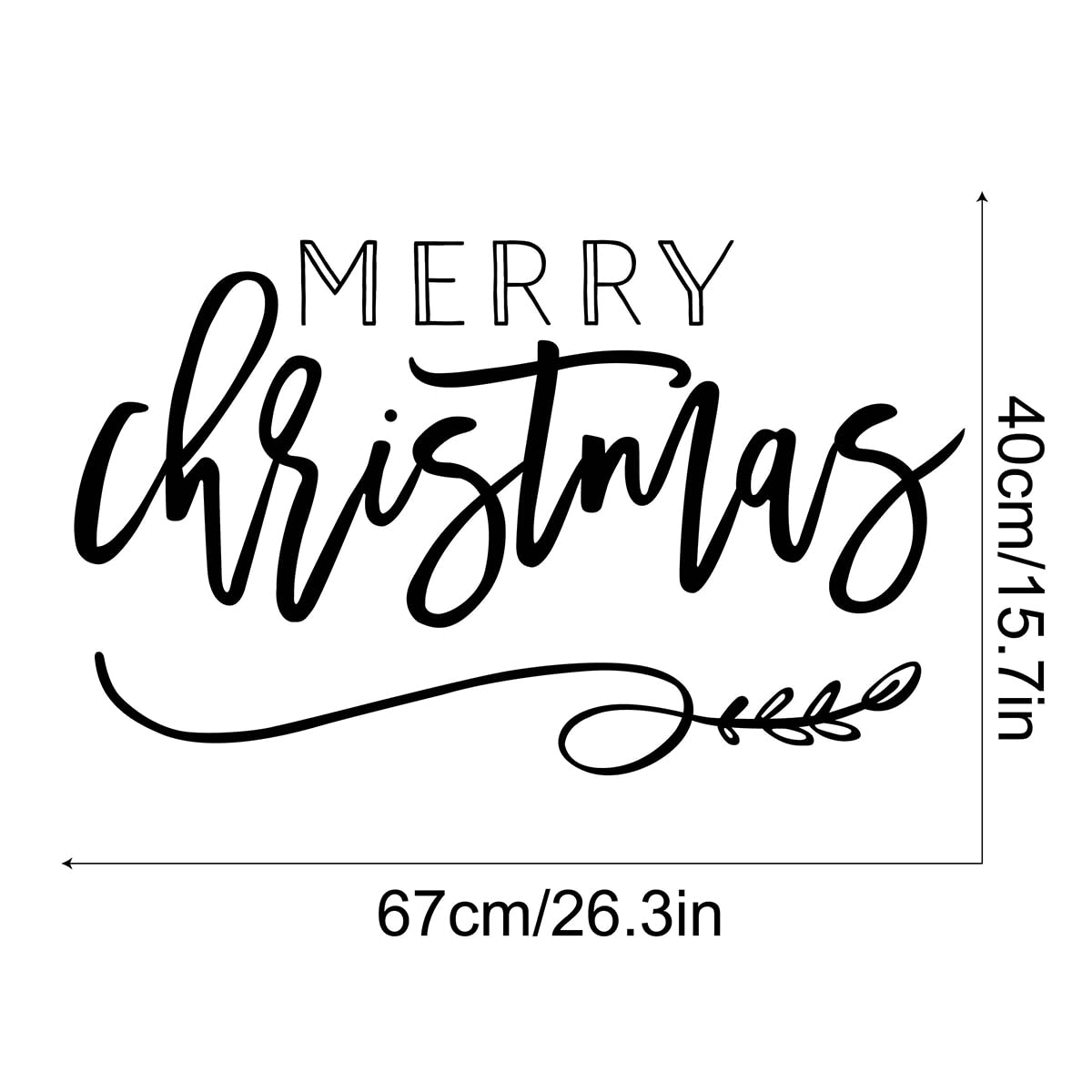 Merry Christmas Wall Art Decor Stickers White Window Decals Christmas Gift Room Decoration Mural FG352 (White)