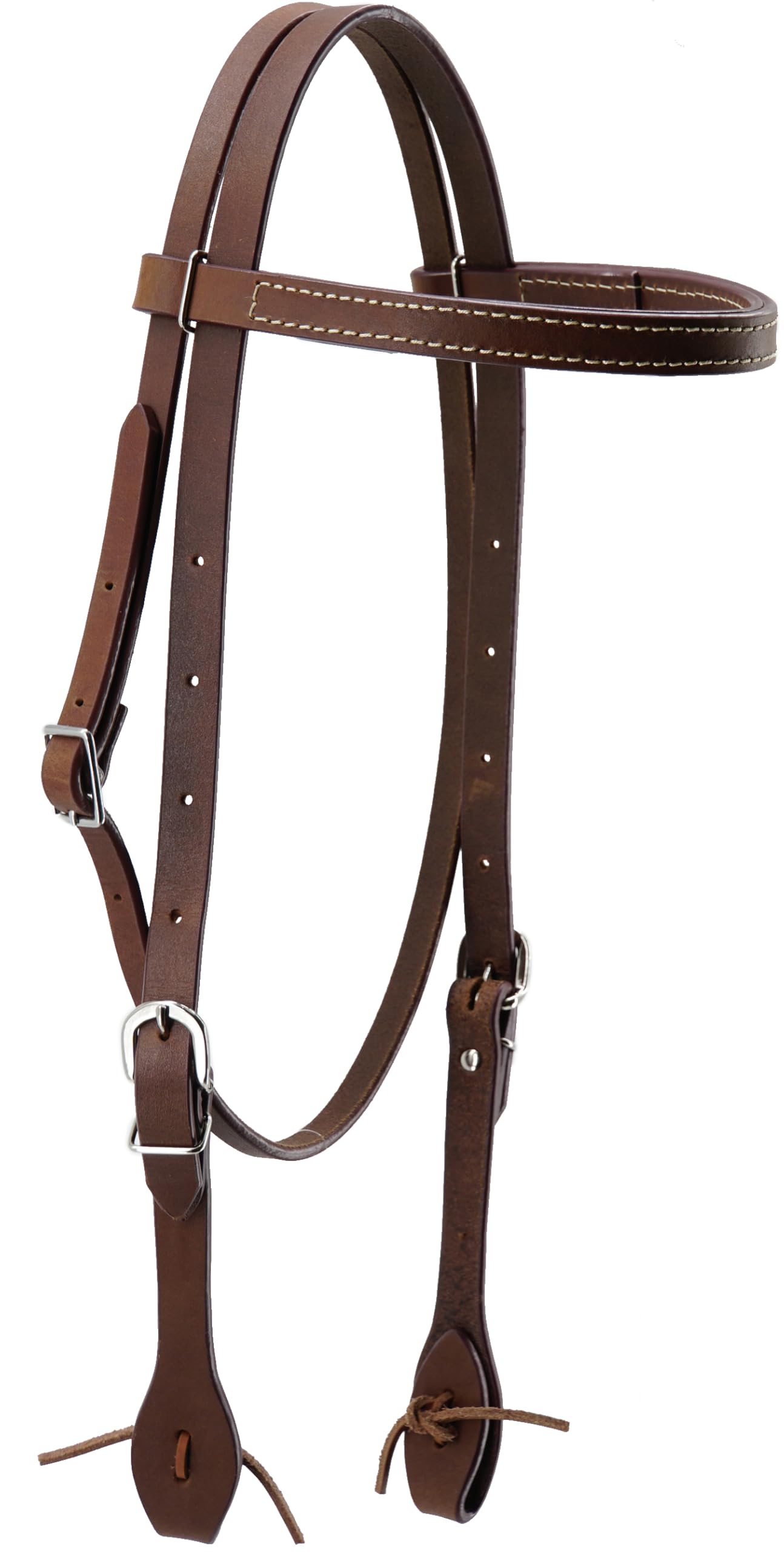 Doqn Western Horse Curb Bridle Headstall, Oil-Tanned Full-Grain Leather, Heavy Weight, for Ranch Work, Trail Riding & Training