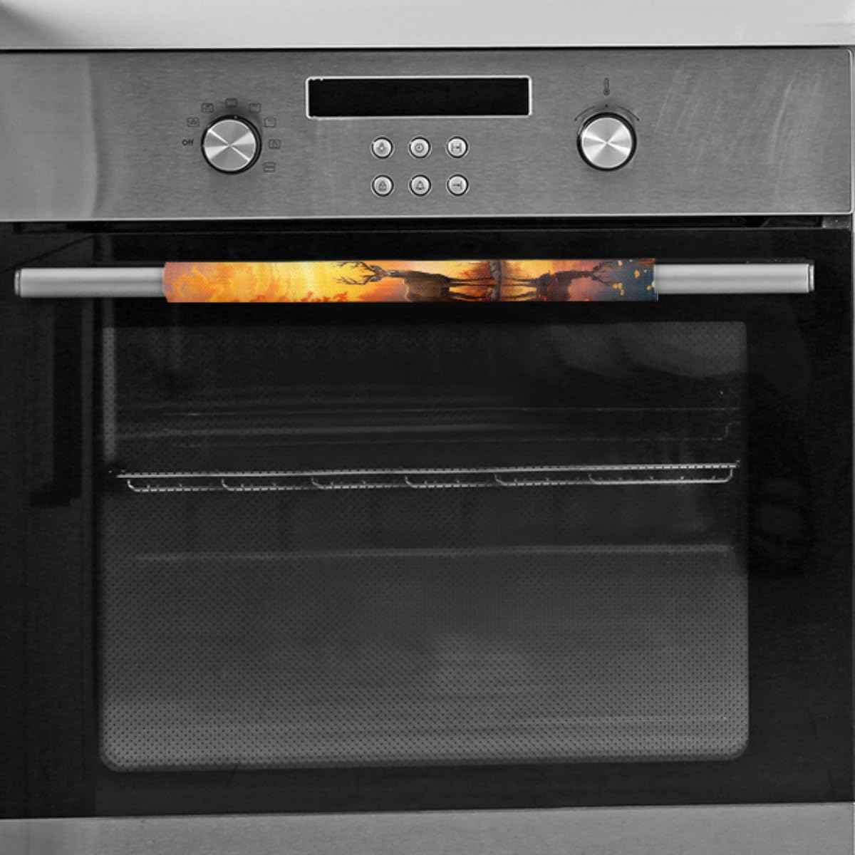 DXTKWL Fall Forest River Sunset Deer Refrigerator Door Handle Covers Set of 2 Kitchen Appliance Handle Covers Protector for Fridge Microwave Stove Oven Dishwasher