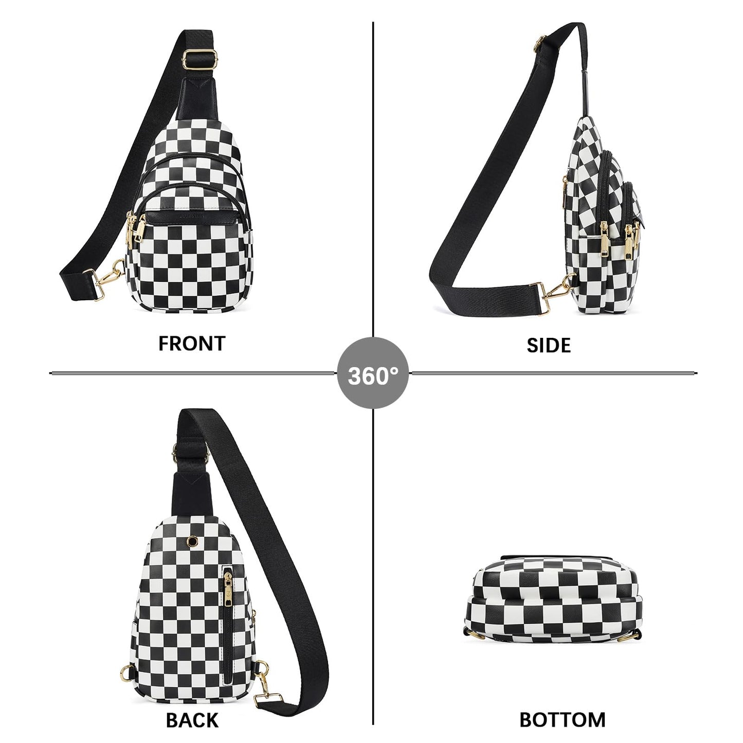 BOSTANTEN Small Sling Bag for Women Leather Crossbody Bags Fanny Pack Chest Bag for Travel