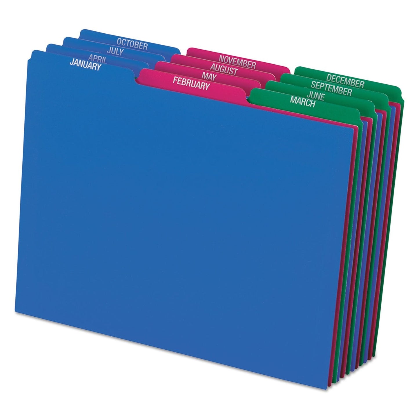Pendaflex 40144 Top Tab File Guides, Monthly/Jan-Dec, 1/3 Tab, Polypropylene, Letter (Set of 12)