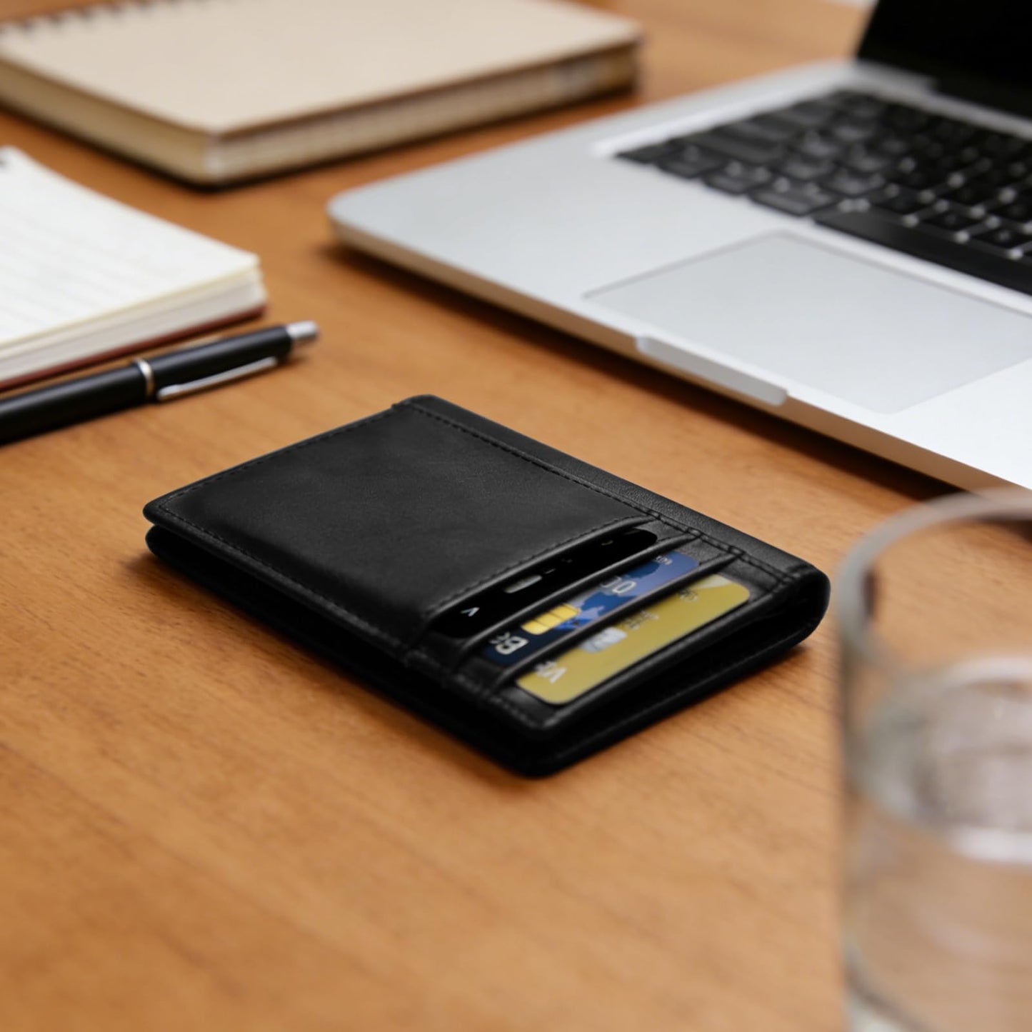 baotuiok Small Card Case Slim Mens Bifold Wallet,Thin Travel Minimalist Leather Wallet for Men, Credit Card Holder for Men(black)