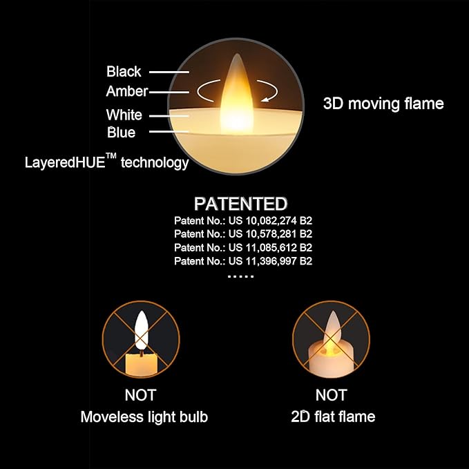 Glass Flameless Pillar Candles Flickering with Remote Timer, Battery Operated LED 3D Moving Flame Real Wax Candles,Remote Included (Gray)