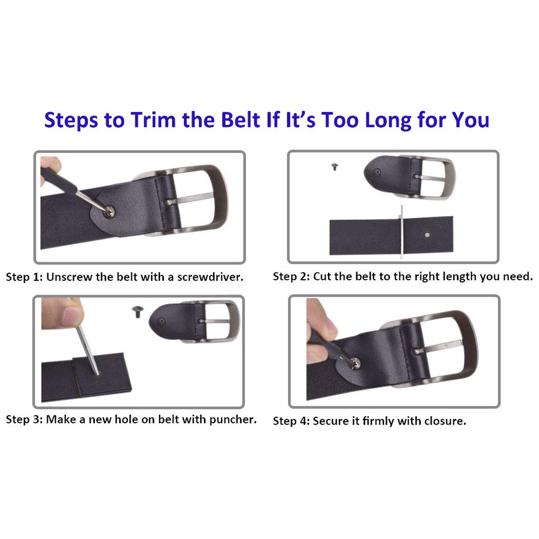 VONSELY Genuine Leather Belts for Dresses, Women Leather Fashion Belts for Pants, Wide Coffee 105CM
