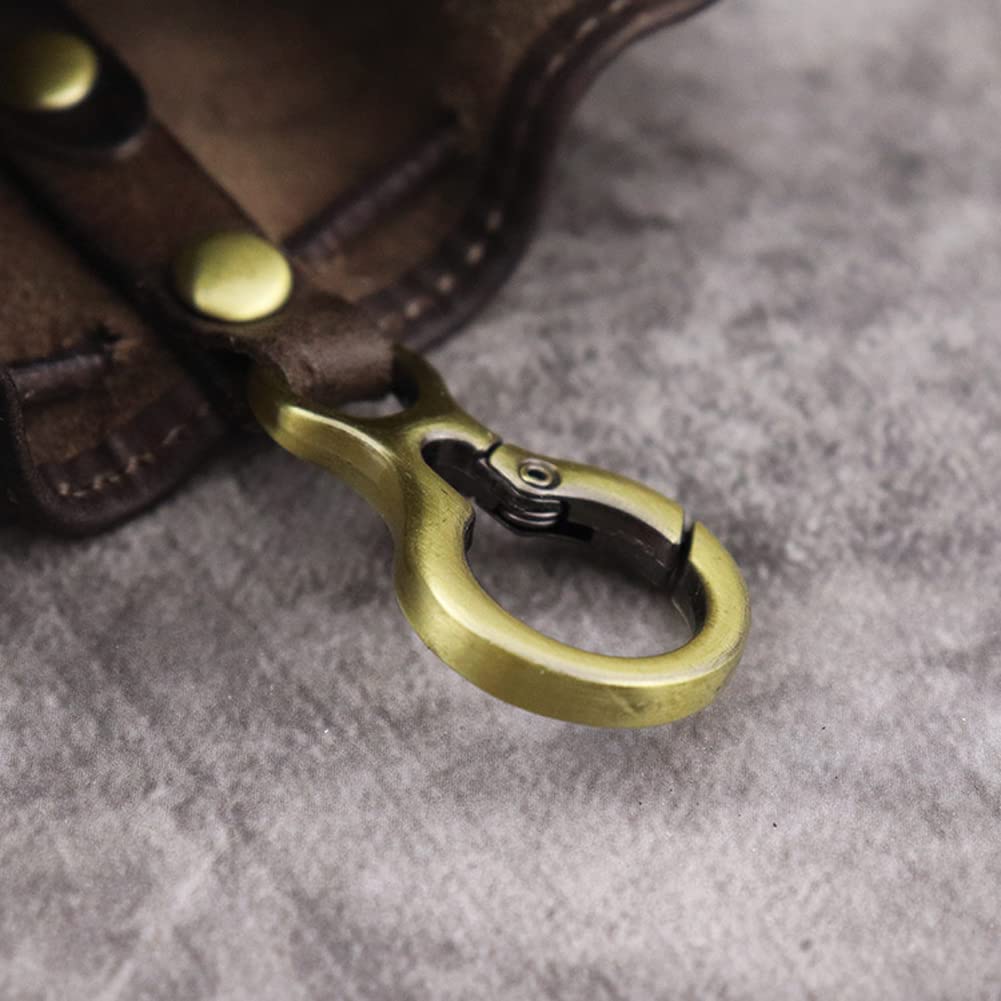Wugebud 1 Pcs Leather Mini Medieval Pouch Keychain, Coin Organizer, Change Holder, Leather Drawstring Pouch for Men & Women