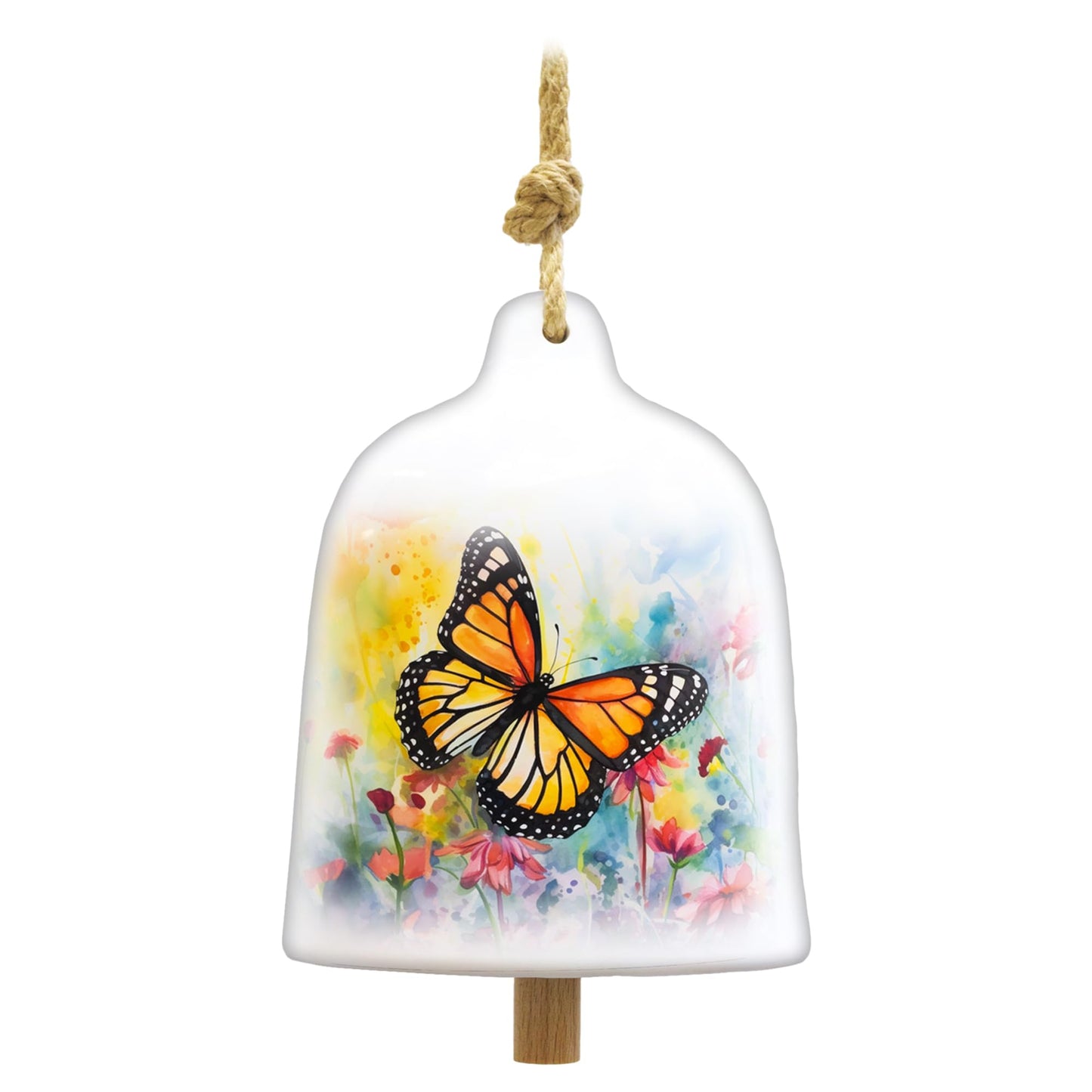 Spoontiques Butterfly Garden Bell - Decorative Ceramic Bell for Yard and Garden Decoration, Indoor and Outdoor Décor