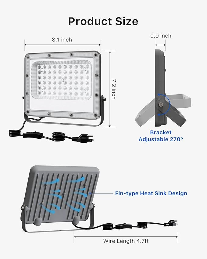 2 Pack 50W Halloween Blacklight Flood Lights Wired 120V IP66 Waterproof UV Led Black Light Use to Outdoor or Indoor for Landscape Decoration, Skeleton, Spider Web, Ghost, Tombstone, Body Paint, Party