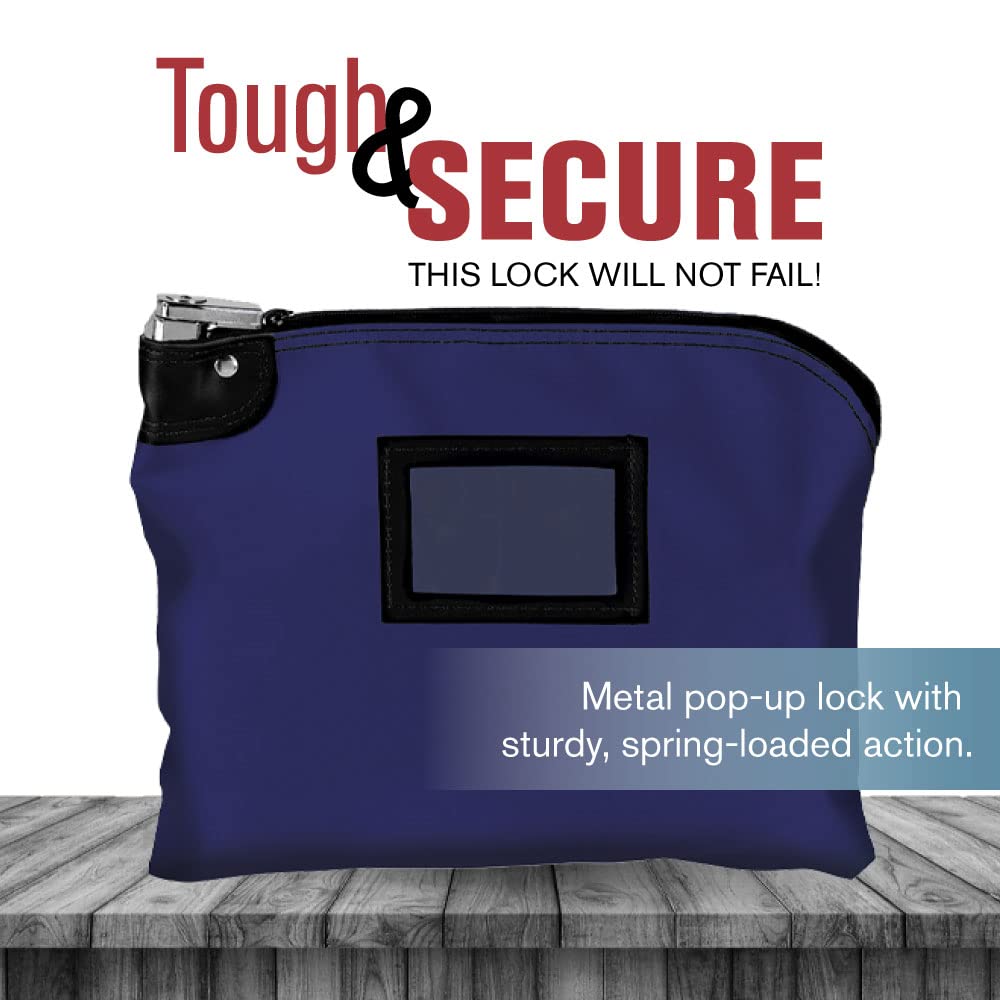 BankSupplies Locking Deposit Bag Laminated Nylon Royal Blue 15 x 11 2 Keys Included HIPAA Compliant Puncture Resistant