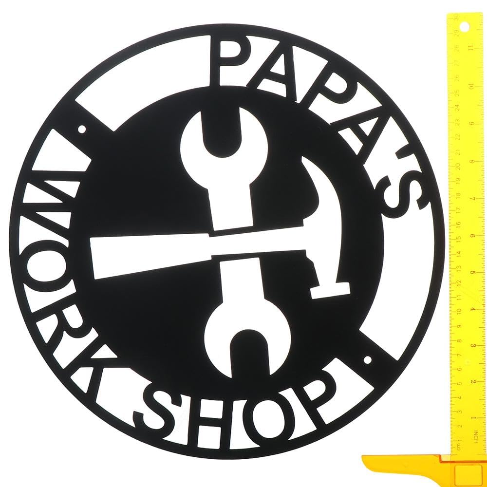 Urjumpea Papas Workshop Metal Sign Metal Wall Art Decor Garage Signs Gift for Dad