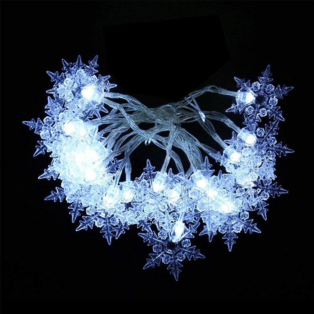 MBVBN LED Curtain Lights,19ft/6M 96 LED Snowflake Curtain String Lights Plug-in Memory Window Curtain Lights with 8 Modes Decoration for Christmas, Wedding, Party,Wall, Home Decorations (White)
