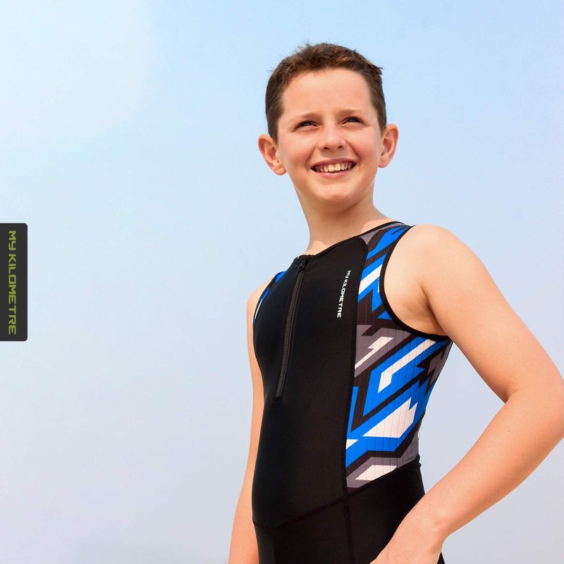 MY KILOMETRE Youth Core Triathlon Race Suit Boy Spring Competition Training Suits (Red, XX-Large)