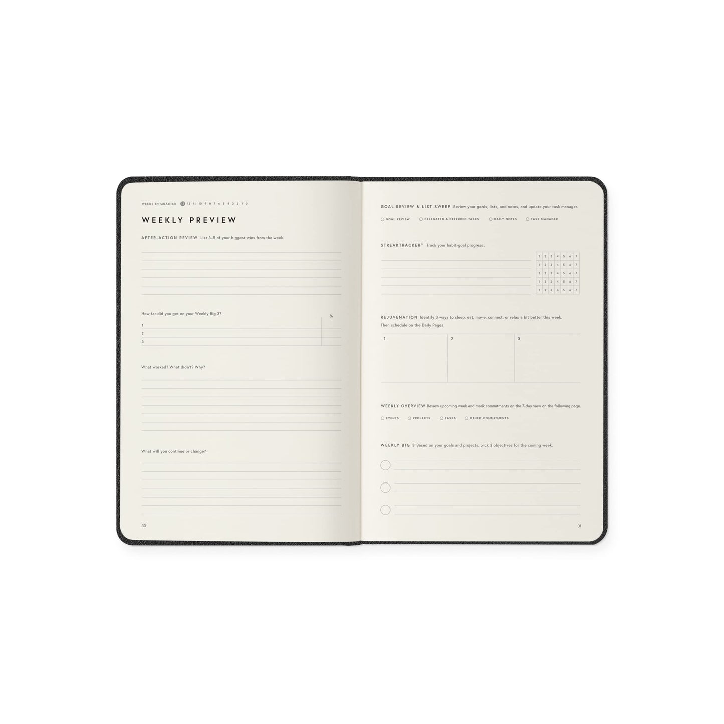 Full Focus Leather Planner by Michael Hyatt - The #1 Daily Planner to Set Annual Goals, Increase Focus, Eliminate Overwhelm, and Achieve Your Biggest Goals - Hardcover (Black)