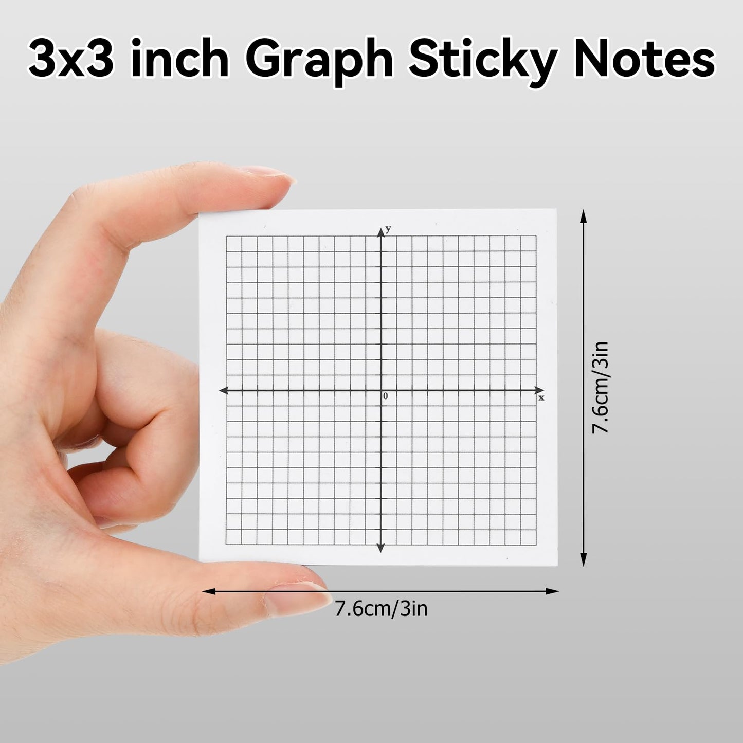 Graph Sticky Notes, 8 Pads, 3x3 Inch, Graph Paper Sticky Notes, Grid Sticky Notes, Coordinate Plane Sticky Notes for Office School Math Supplies