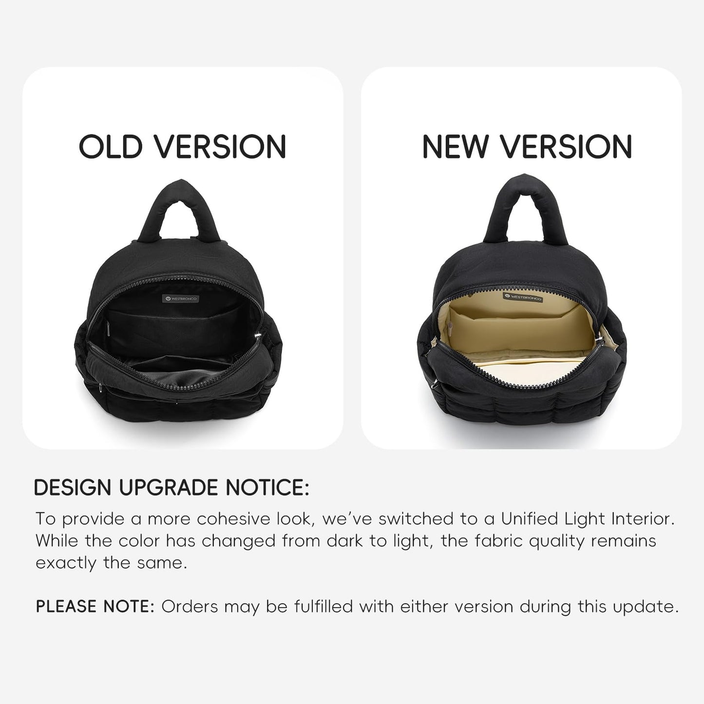 WESTBRONCO Mini Backpack for Women Nylon Small Fashion Backpacks Purse Puffer Lightweight Backpacks for Travel, Shopping, Daily