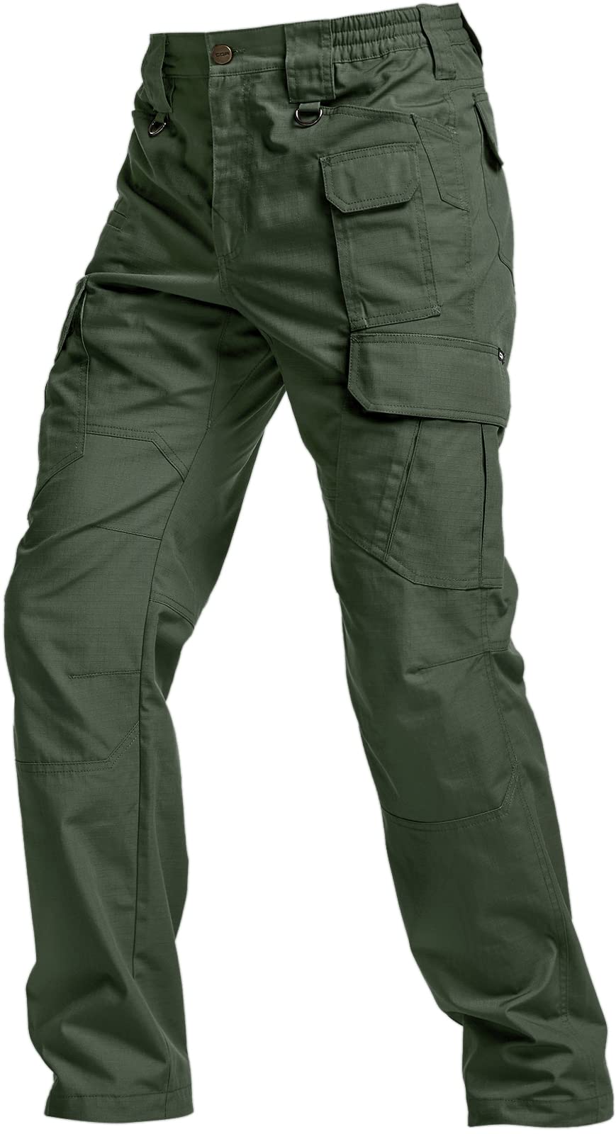 CQR Men's Tactical Pants, Water Resistant Ripstop Cargo Pants, Lightweight EDC Work Hiking Pants, Outdoor Apparel, Raider Mag Green Kelp, 38W x 34L
