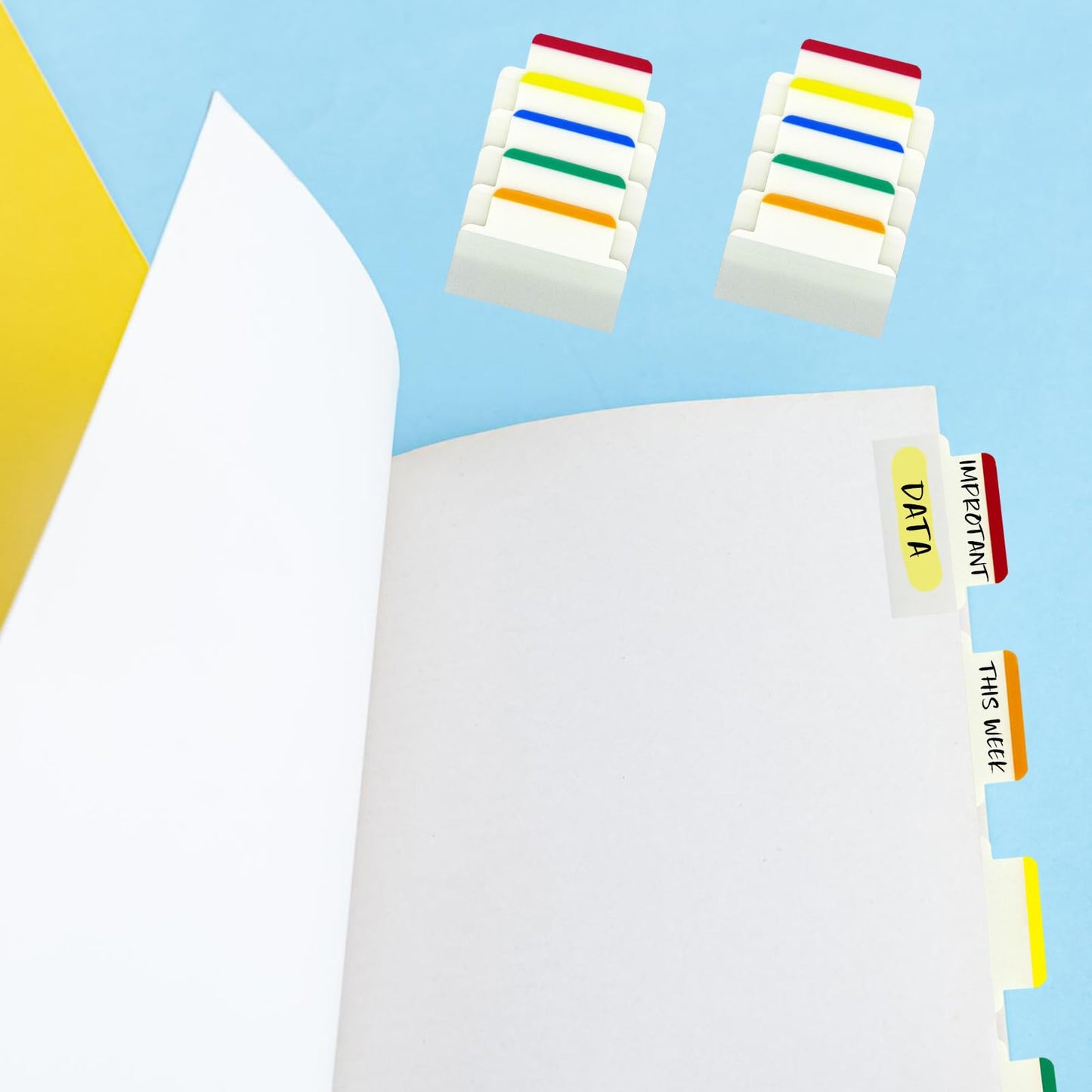4A 100 Pcs Divider Sticky Tabs 1.2 x 2 in, Transparent Sticky Index Tabs Flags Page Markers for Books Notebooks Office School Supplies, 25 Sheets/Pack, 4 Packs, 4A 6031x4