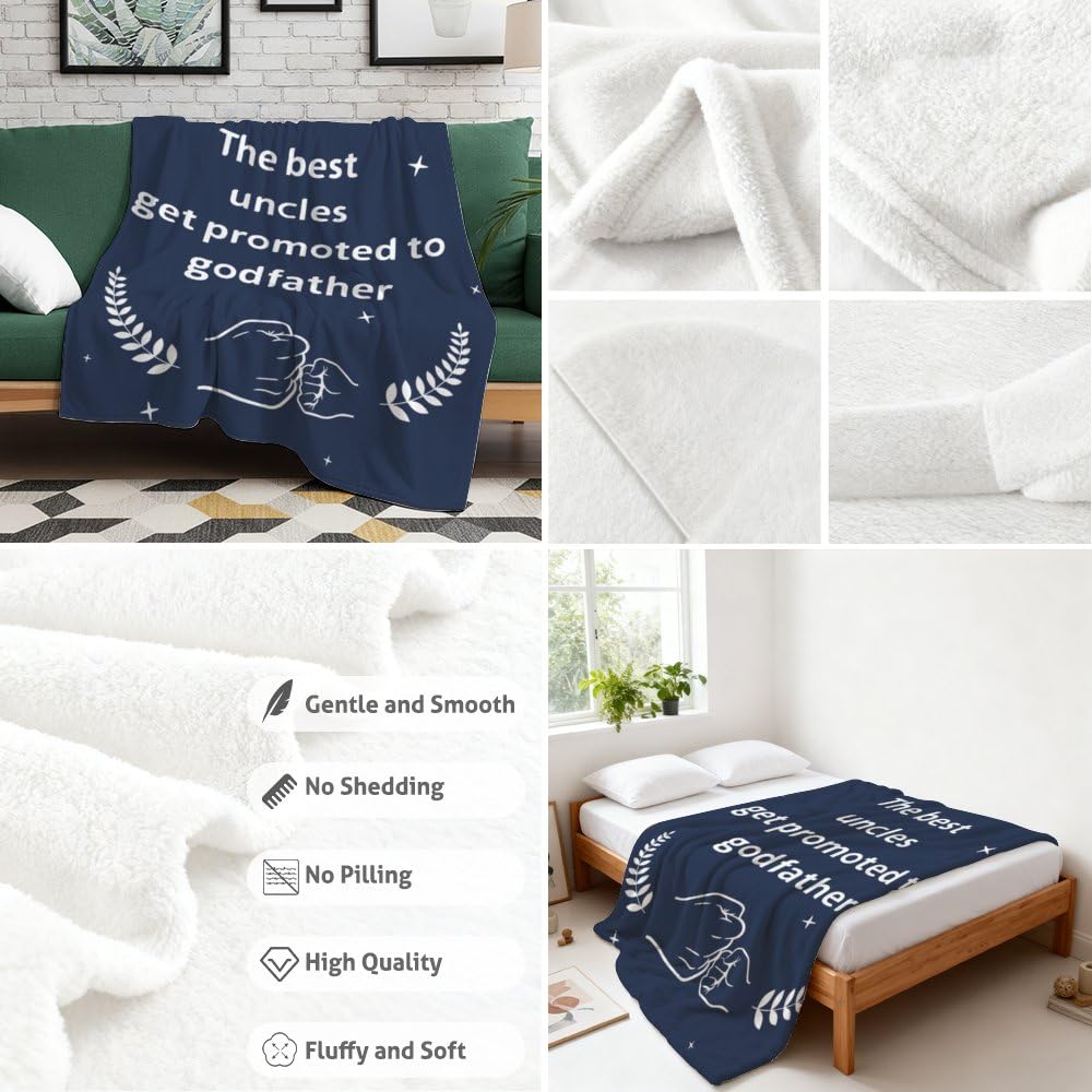 Godfather Gifts from Godchild Fleece Blanket Godfather Proposal Gifts Christmas Birthday Gift Baby Shower Christening Baptism Gift for Uncle Lightweight Cozy Flannel Throw Blanket 60"X50"