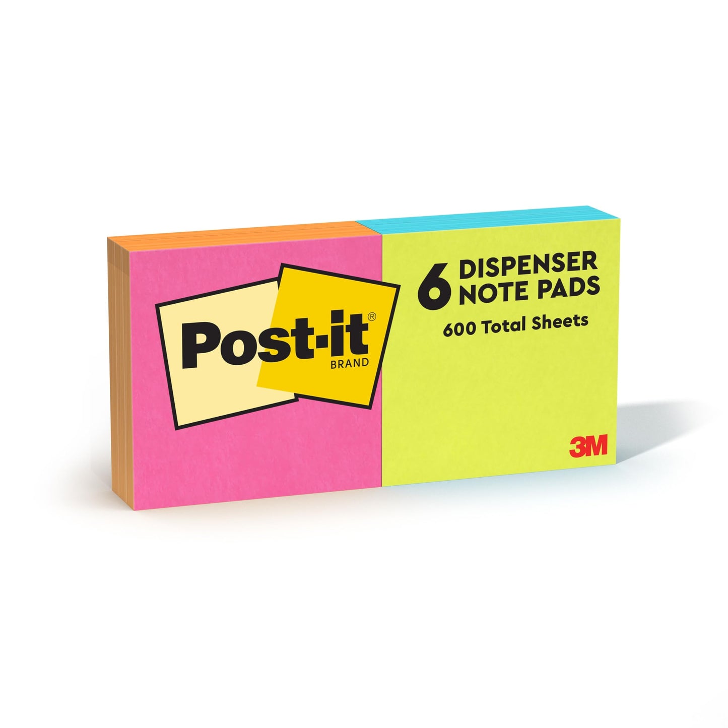 Post-it Pop-up Notes, 3 in x 3 in (76 mm x 76 mm), Poptimistic Collection, 6 Pads with 100 Sheets/Pad (600 Sheets Total), Accordion Sticky Notes for Dispensers, Planners, Desks at Home, School, Office