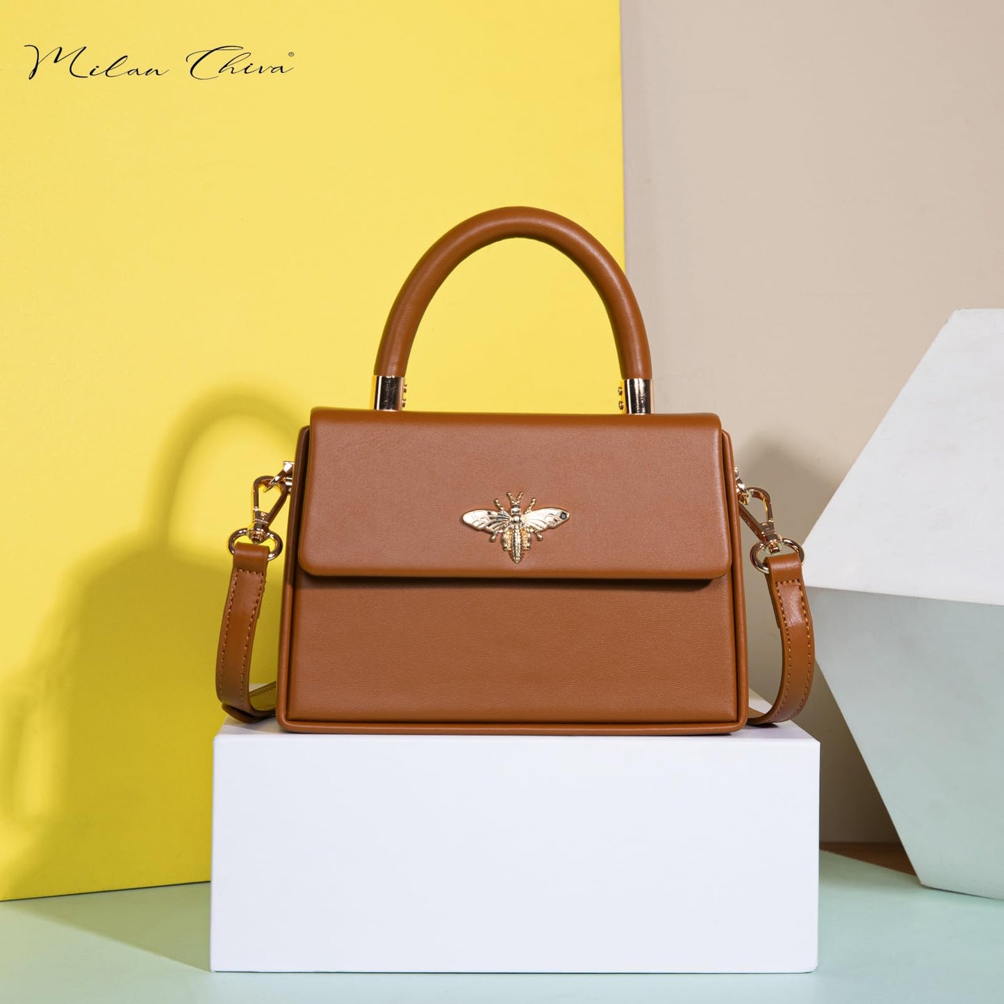 Milan Chiva Mini Purse Small Top-Handle Handbags for Women Bee Purse MC-399BR