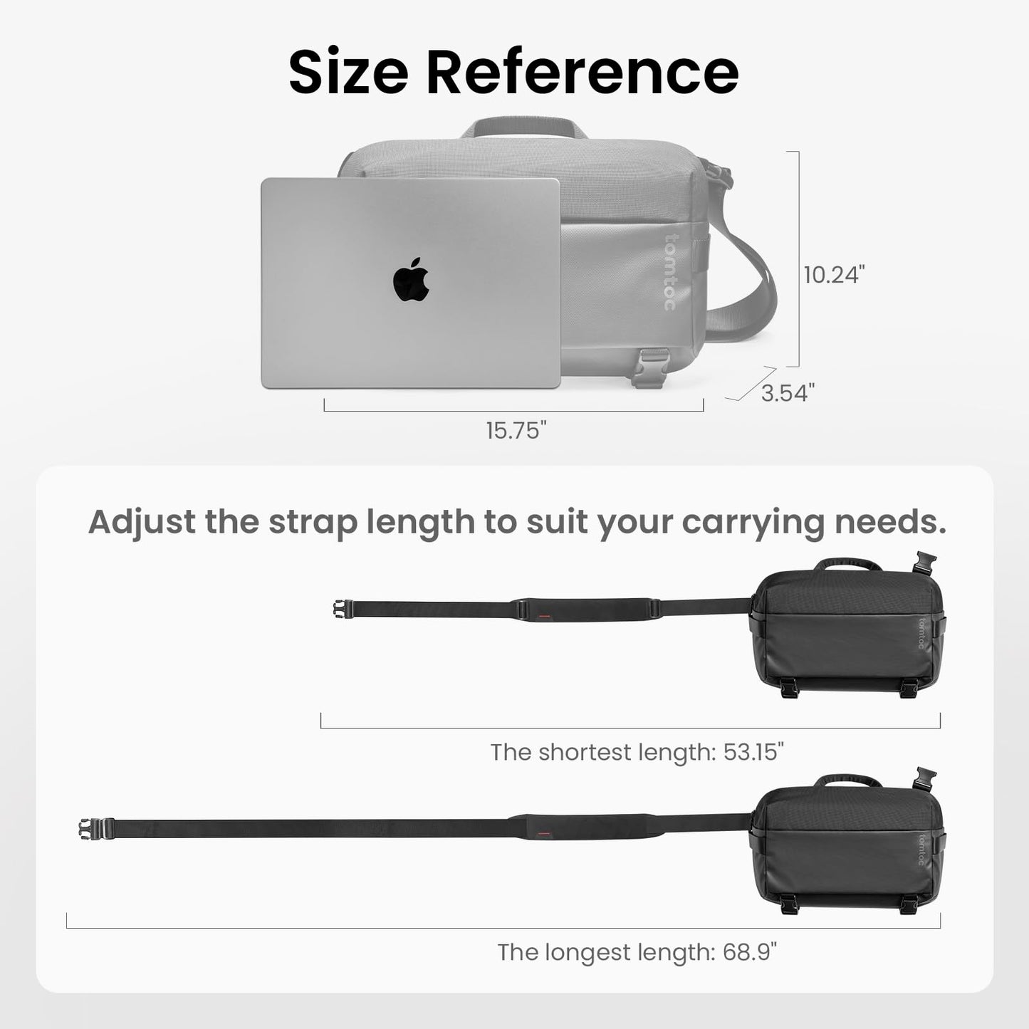 tomtoc 10L Laptop Messenger Shoulder Bag for 14-inch MacBook Pro M5, 13" MacBook Neo & Air & iPad Pro M5/Air M4, Minimalist Crossbody Bag, Water-resistant EDC Sling Pack for Business, Travel, Work