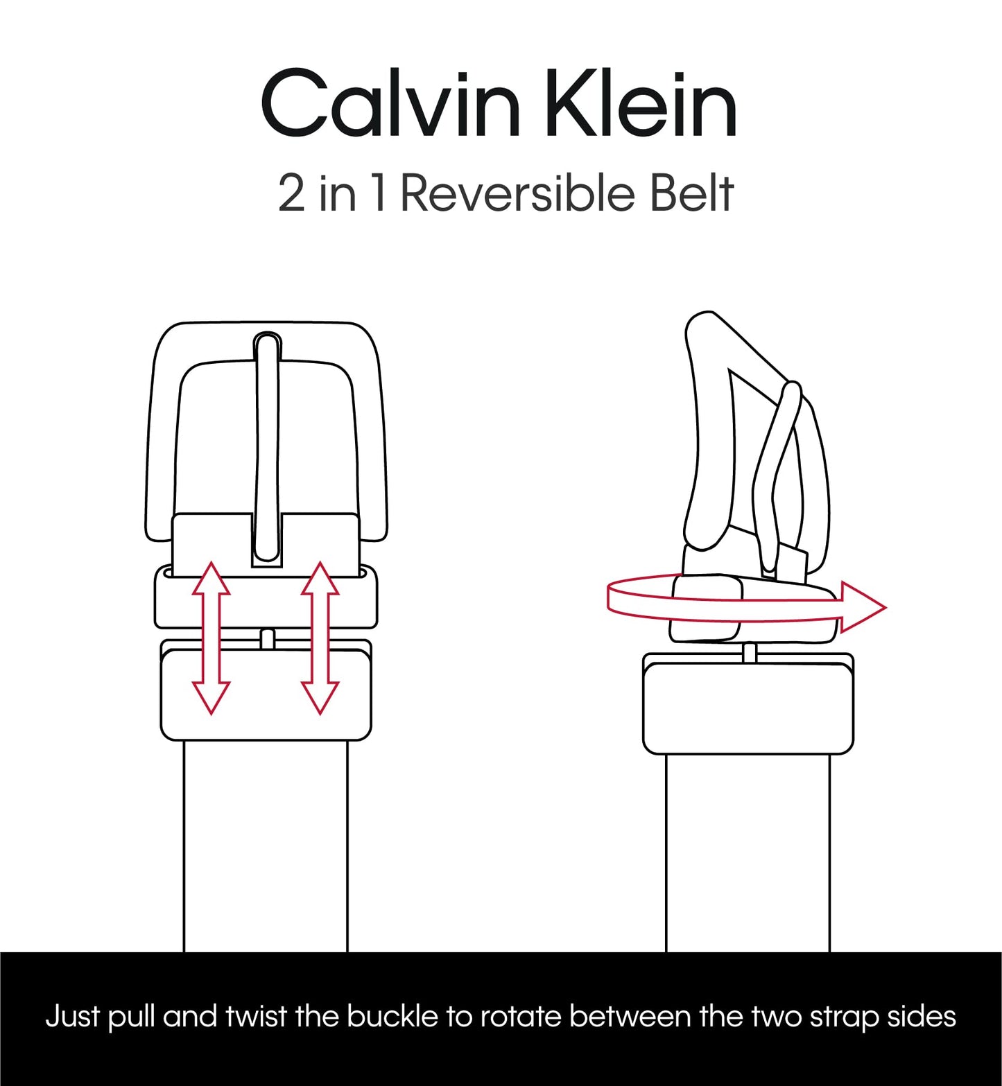 Calvin Klein Women's Shankless Reversible Dress Belt, Black/Bone, Medium