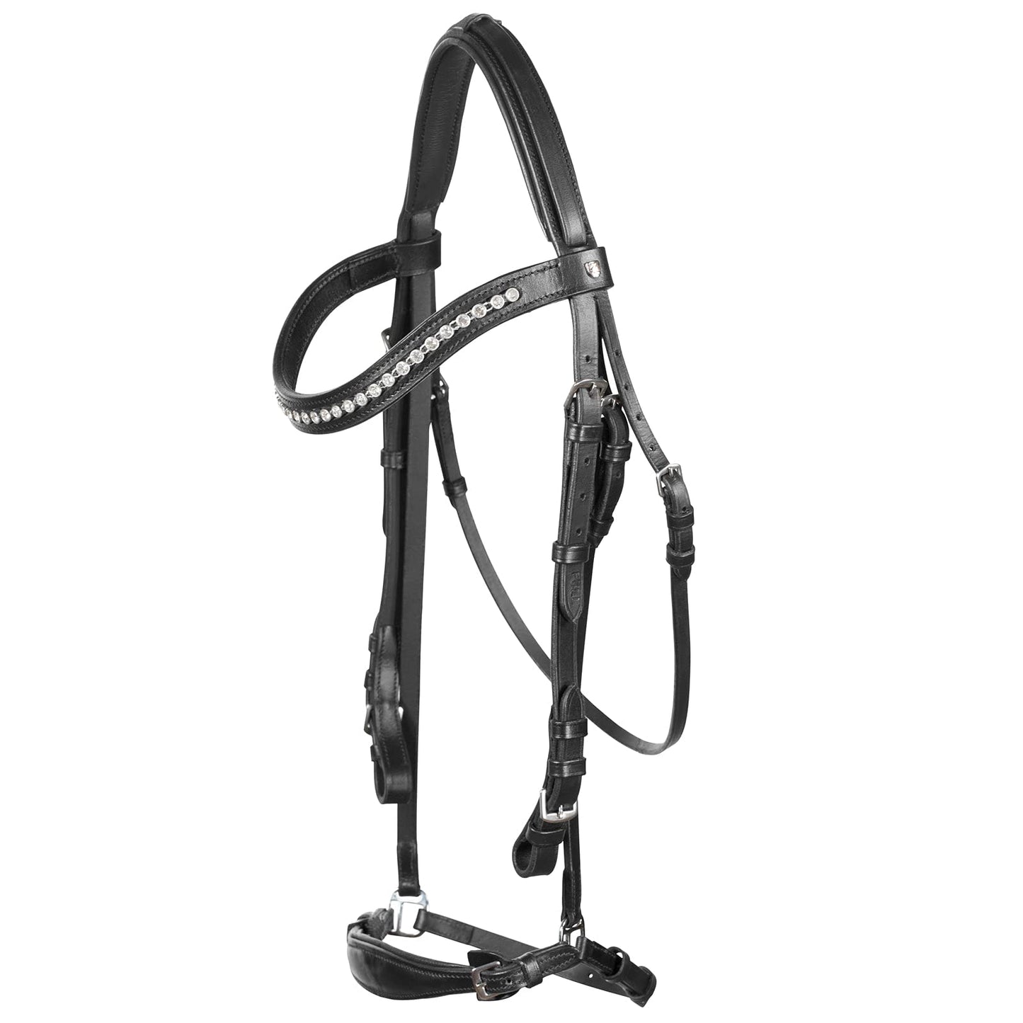 HORZE Bergen Leather Remont Bridle - Black - Cob